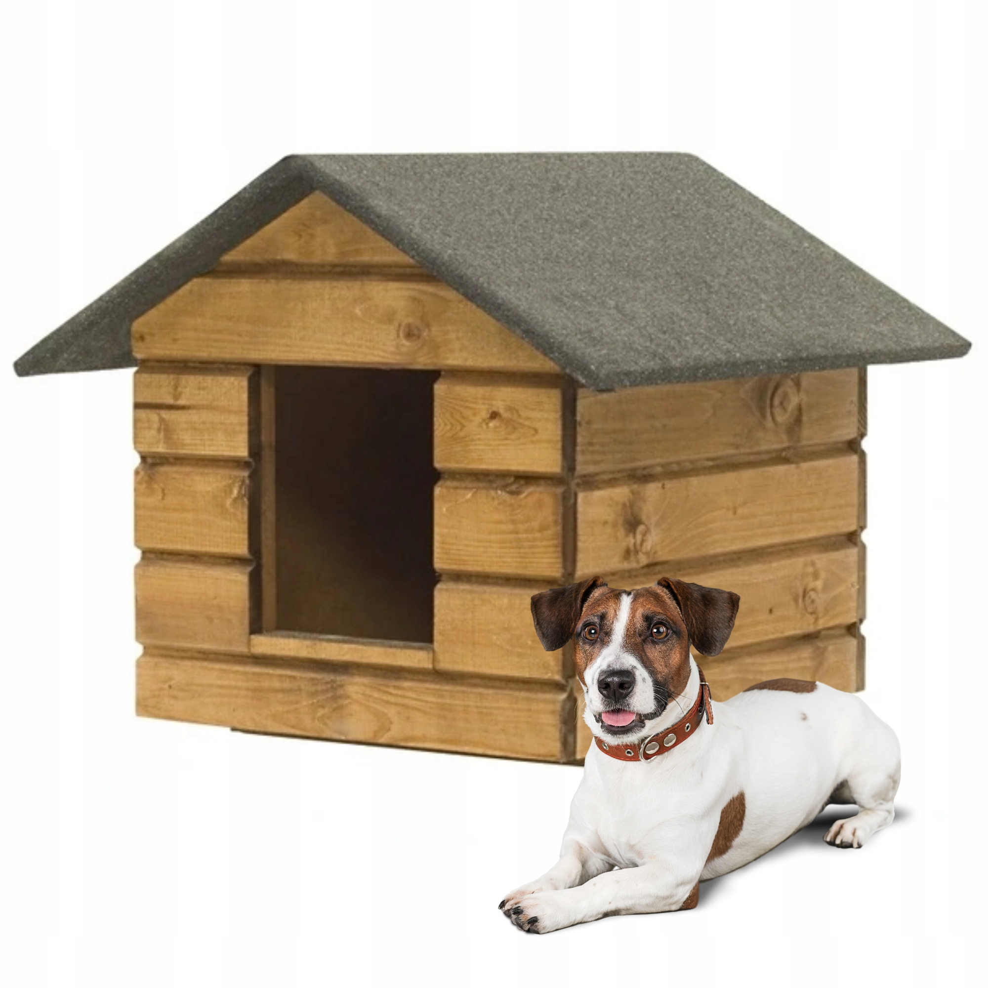 Buda dla psa Ocieplana Drewniana MM – 42cm x 36cm Od producenta