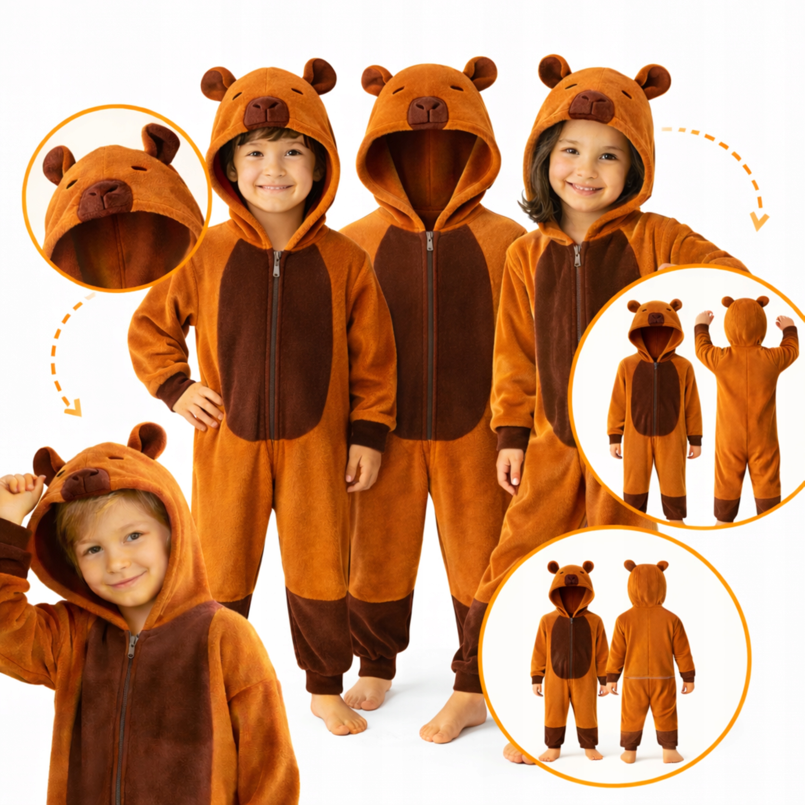 STRÓJ KAPIBARA CAPIBARA KOSTIUM PIDŻAMA PRZEBRANIE XL 134/140