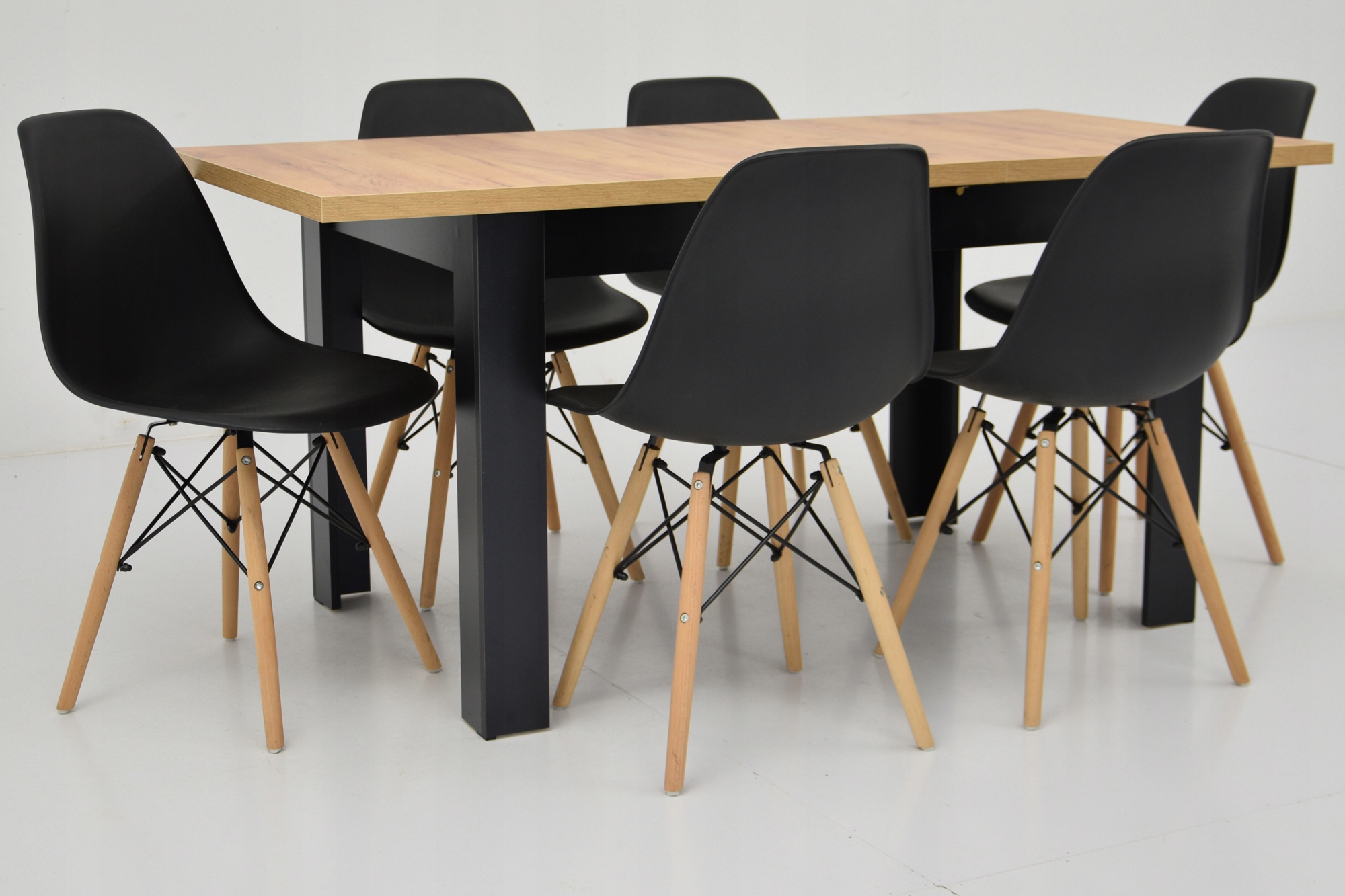 6 krzeseł SOLIDNY stół ROZKŁADANY 80x120/160 CRAFT Kod producenta SL  +  C-2