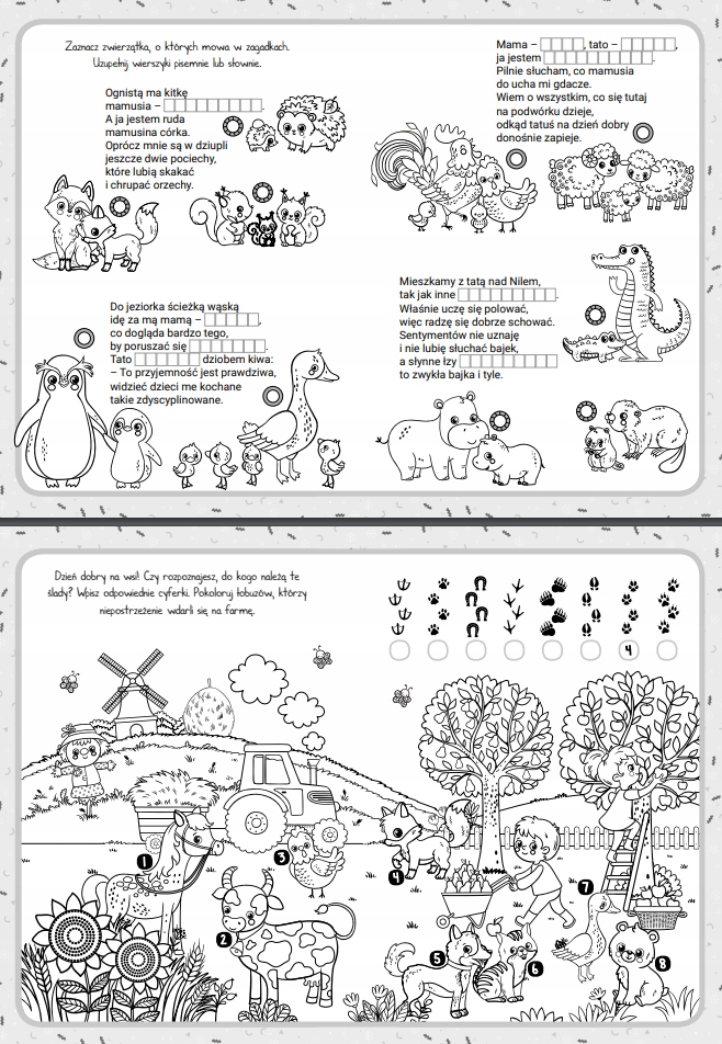Zagadki | Łamigłówki | Malowanie | MOJE ZWIERZĘTA Wydawnictwo Skrzat