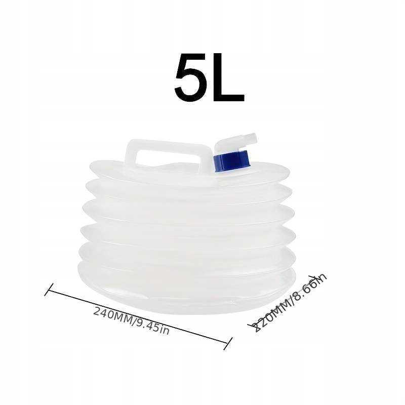 SKŁĄDANA BUTELKA BAŃKA BANIAK NA WODĘ ZBIORNIK WIADRO POJEMNIK WOREK 5L Rodzaj baniak
