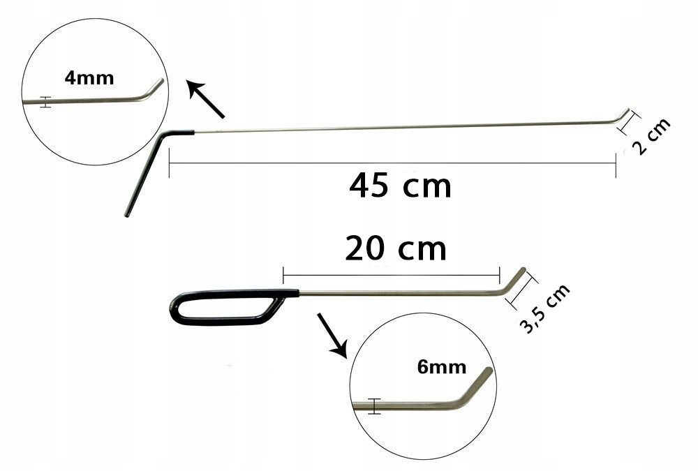 DRUTY lance PRĘTY HAKI PDR do usuwania WGNIECEŃ x6 Marka bez marki