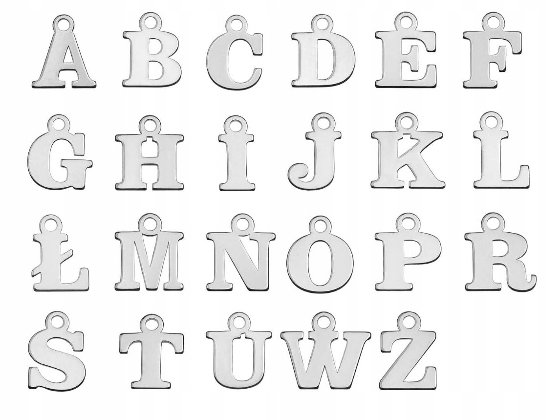 

Zawieszka dowolna literka wisor litera srebro 925