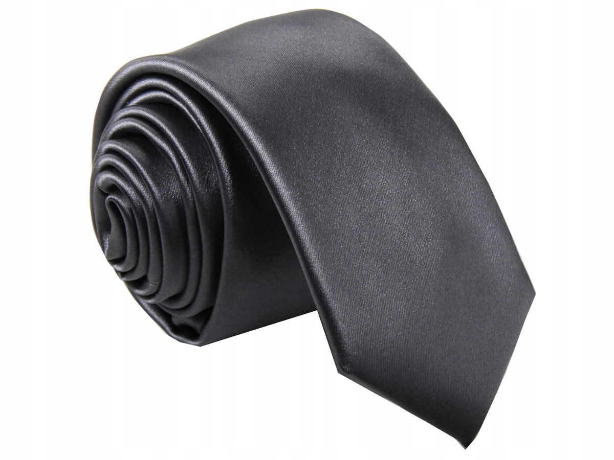 KRAWAT GŁADKI GRAFIT