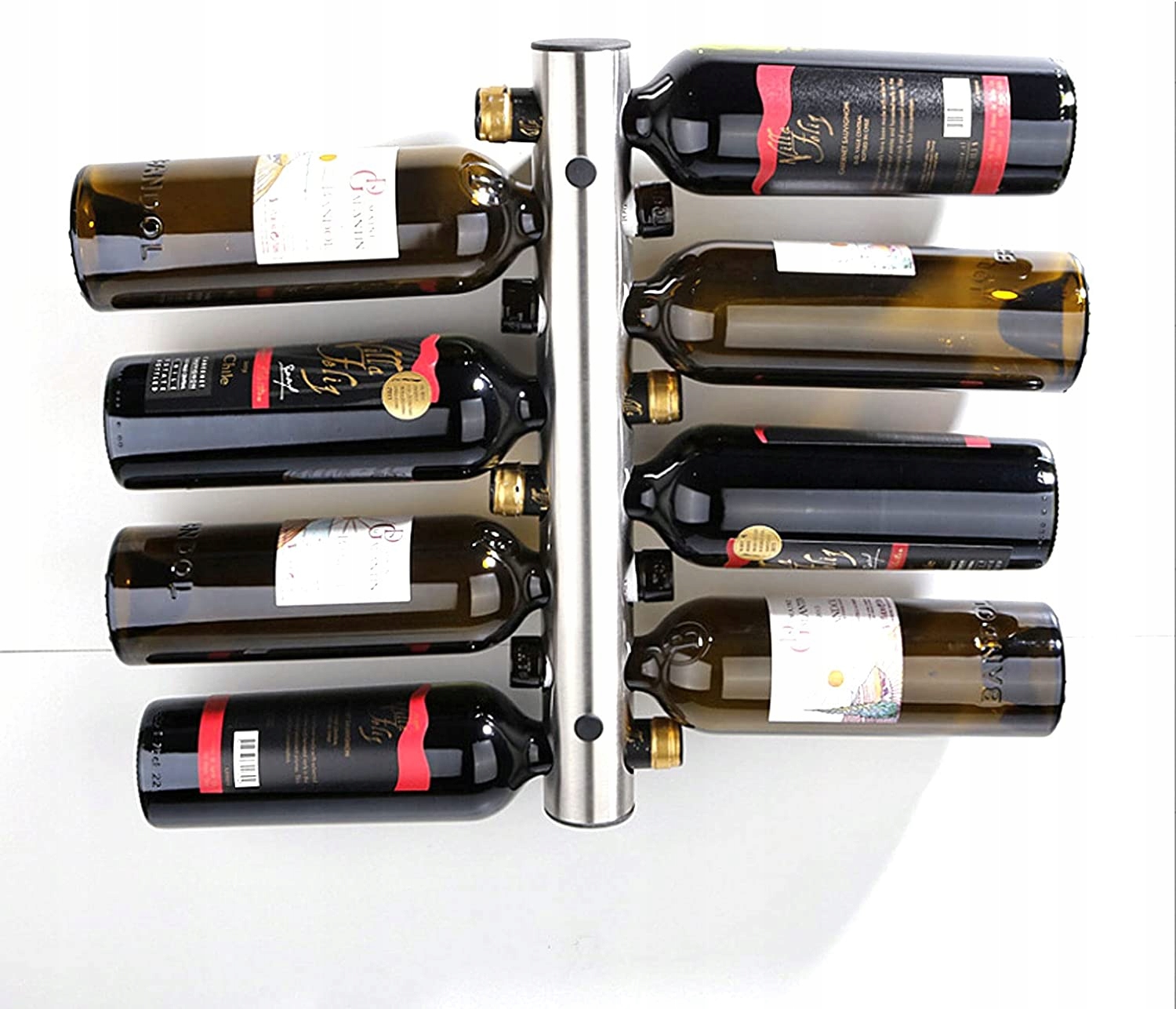 WIESZAK STOJAK INOX STAL PÓŁKA REGAŁ BUTELKĘ 8 BUTELK WINO