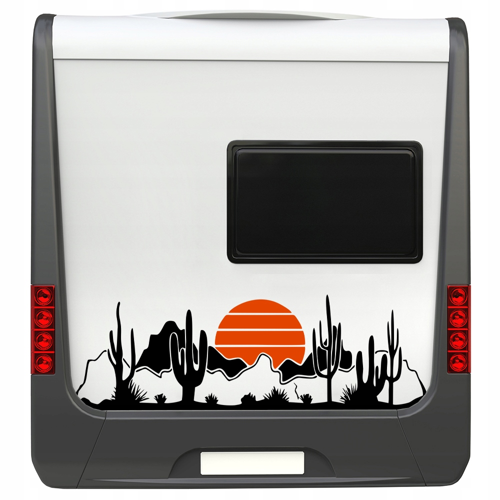 NAKLEJKA Grafika na kamper przyczepę PUSTYNIA KAKTUS DESERT Western 90x280 Liczba sztuk w zestawie 1 szt.