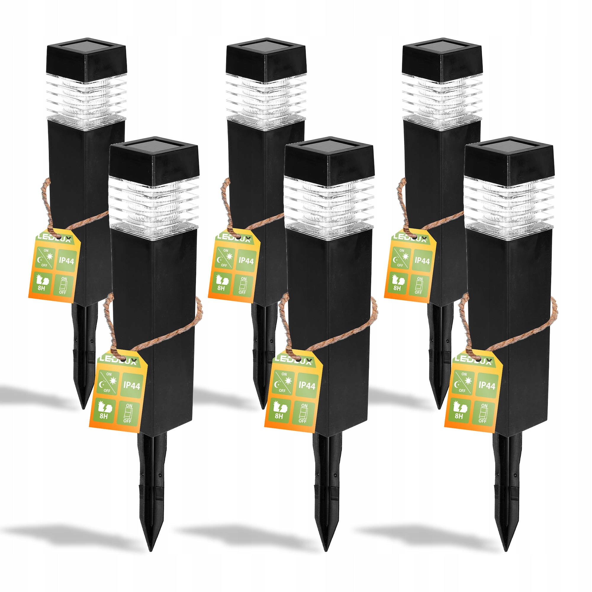 6x Lampa Solarna LED SŁUPEK OGRODOWY WBIJANY LED