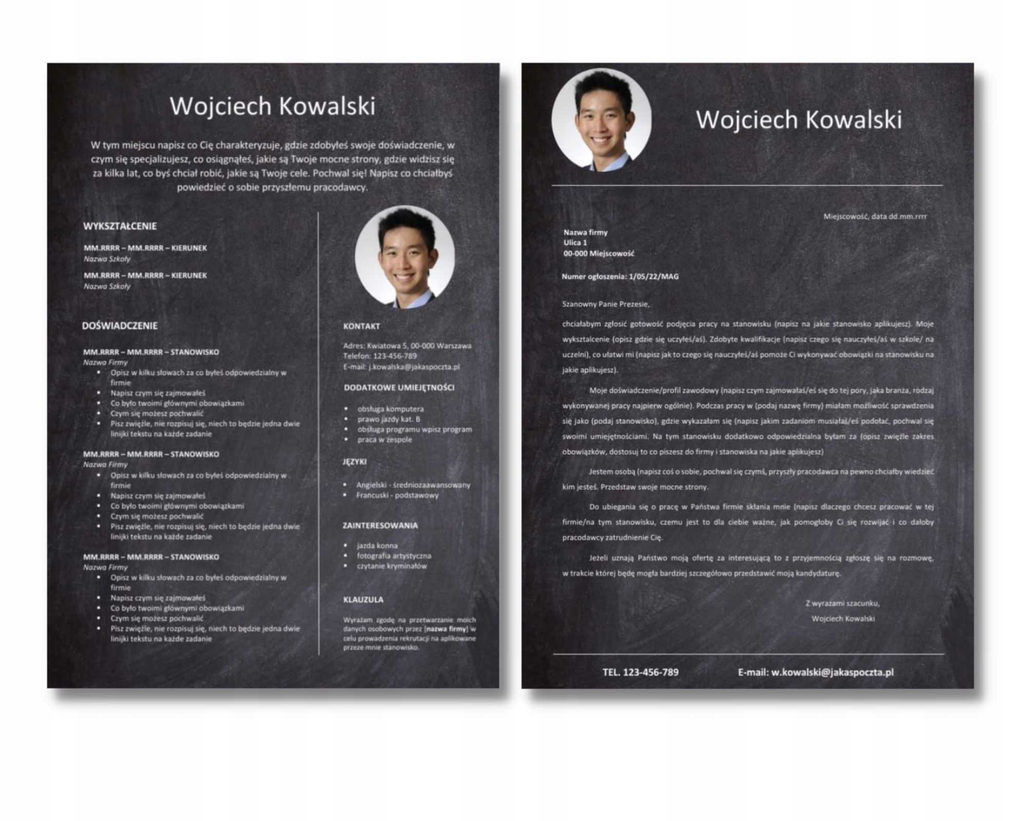 Edytowalny Szablon CV w MS Word 8/22/CV Nazwa CV TABLICA - 8/22/CV