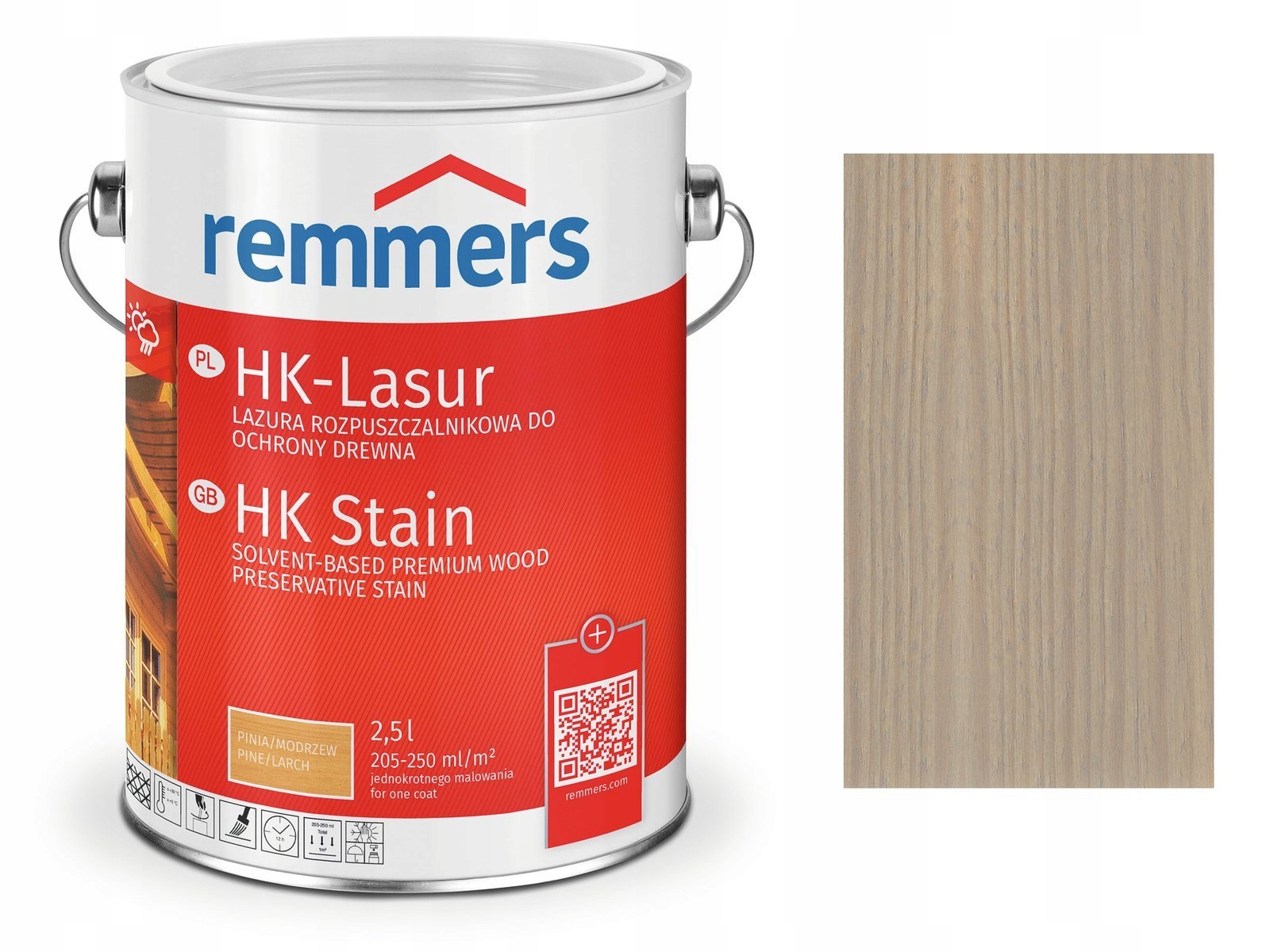 Remmers HK-Lasur impregnat do drewna 5 L Szary