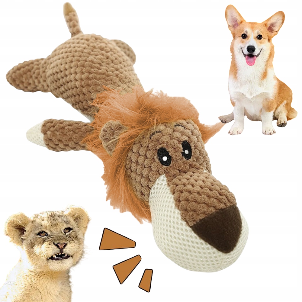 Levně Velký Plyšový Přetahovadlo Kousátko: Lev 35 CM Pevná Hračka Pro Psa