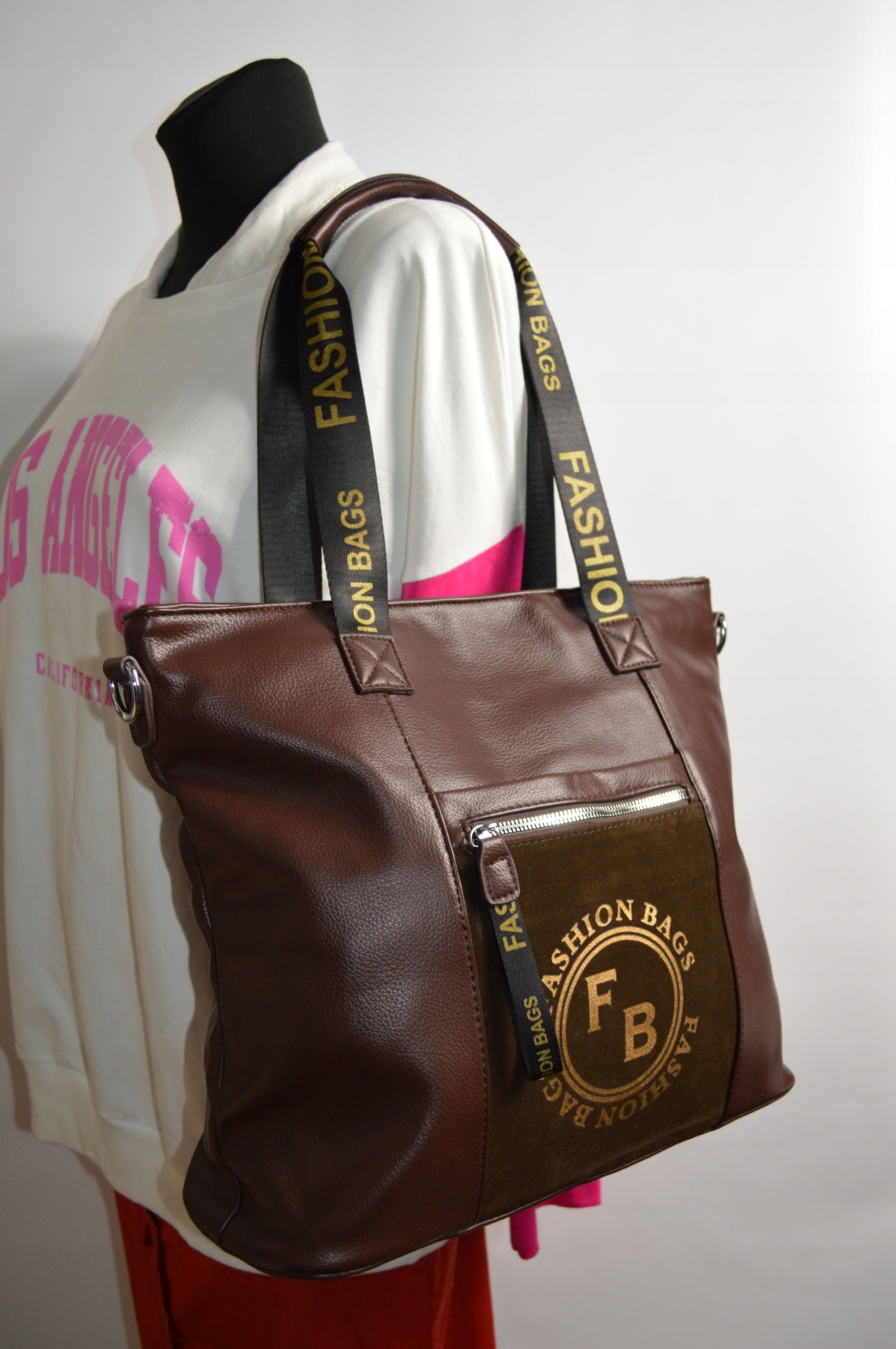 ELEGANCKA DUŻA TOREBKA DAMSKA WOREK SHOOPER BAG Styl miejski