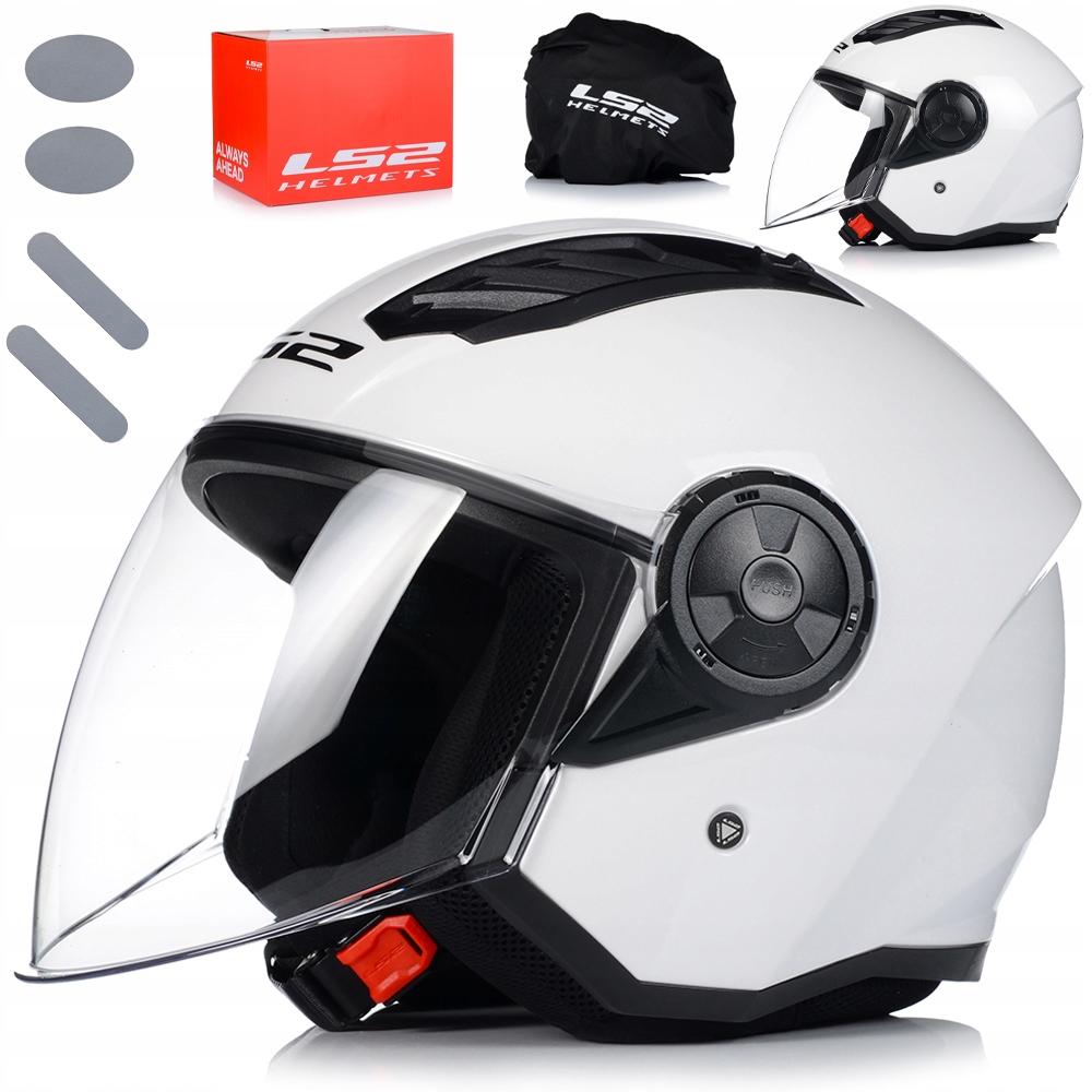 Otvorená Motocyklová Prilba LS2 OF616 Airflow II Biela Lesklá Skúter Chopper