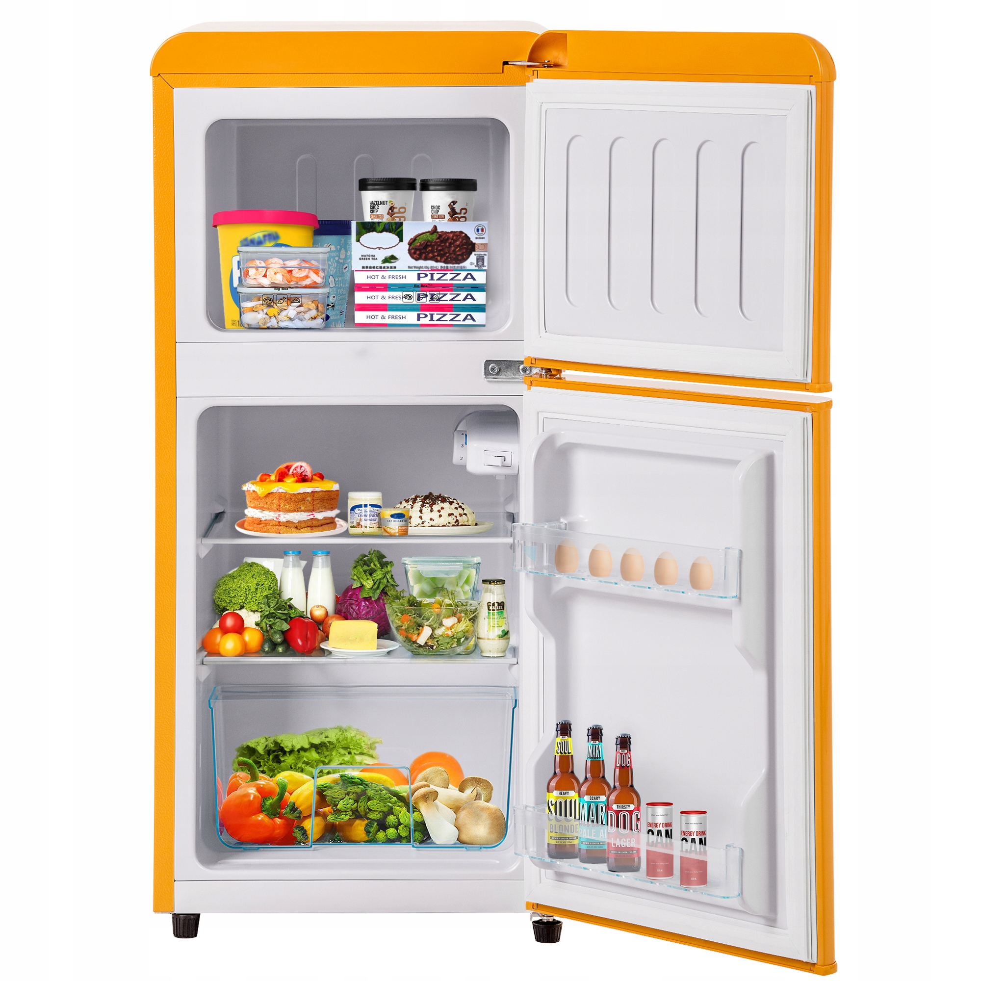 LODÓWKA DWUDRZWIOWA RETRO 60L Żółty Kod producenta 603634