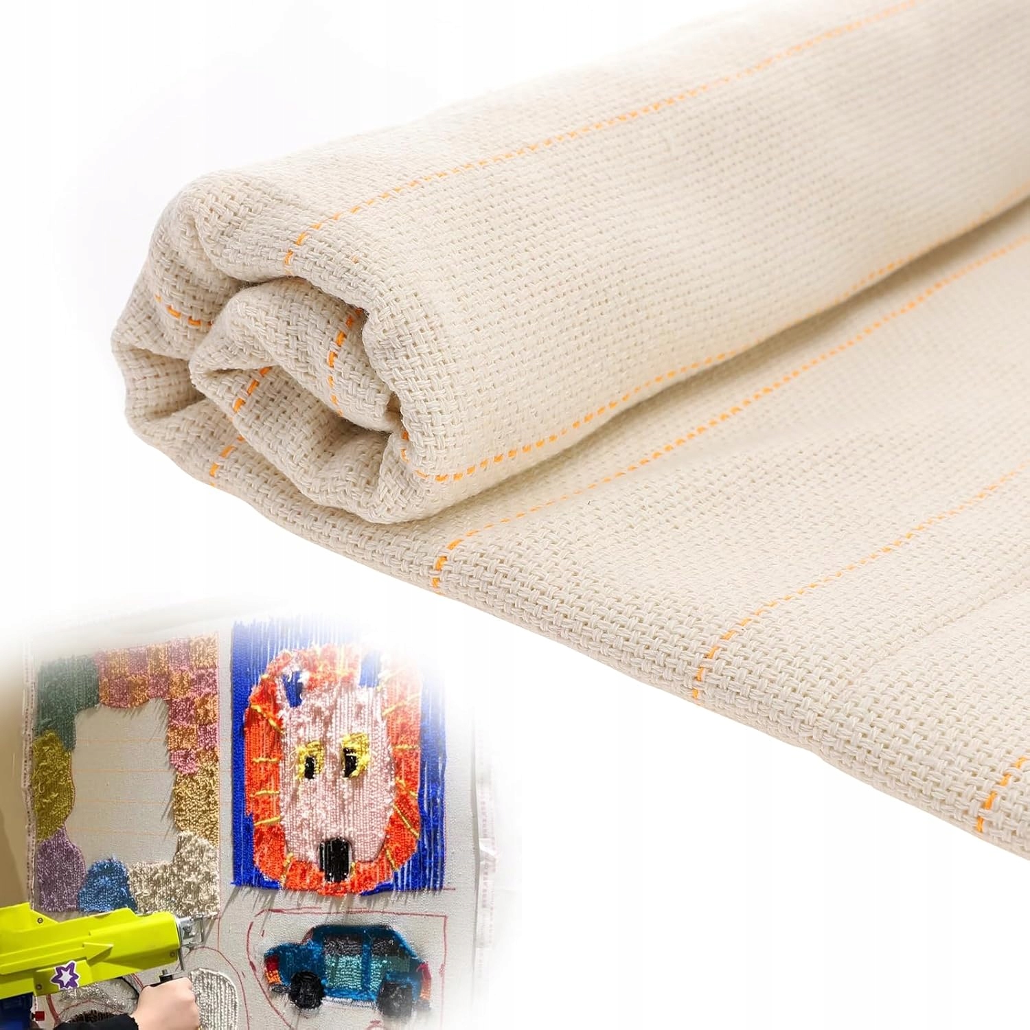 Velká Overlocká Tuftovací Látka S Vyznačenými Linkami 2,1 M x 2 M