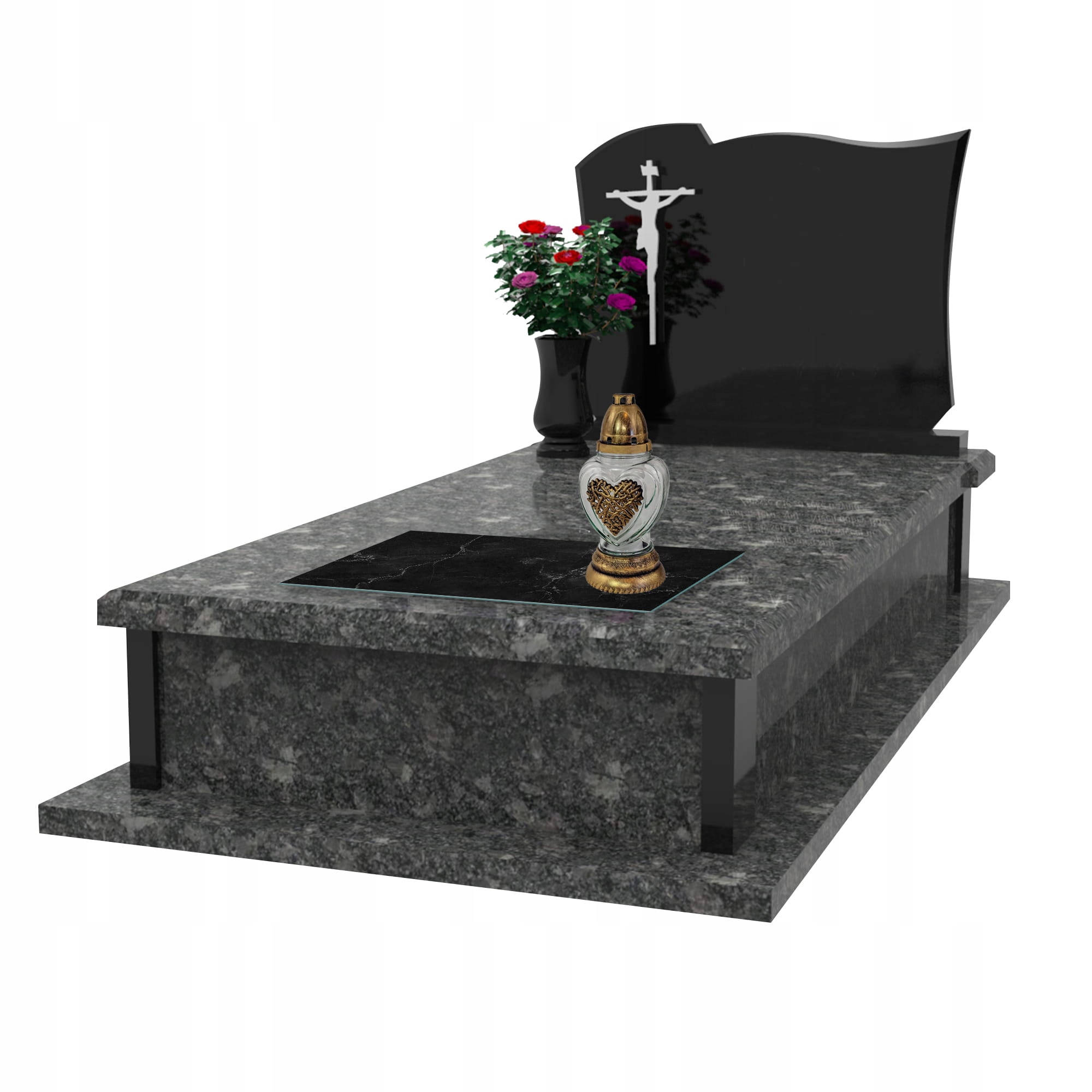 SZKLANA PODSTAWKA POD ZNICZE 60x20cm Marmur 377c Motyw inny