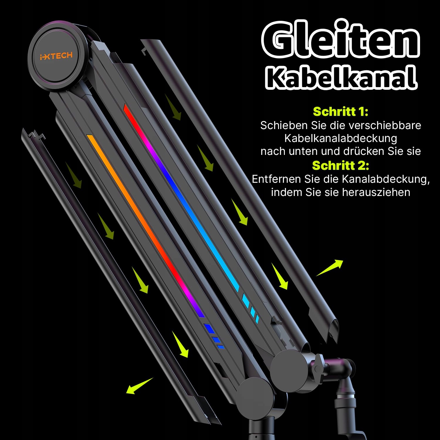IXTECH RGB Wysięgnik Mikrofonowy Do Streamingu I Gier Regulowany Uchwyt — miniatura 7