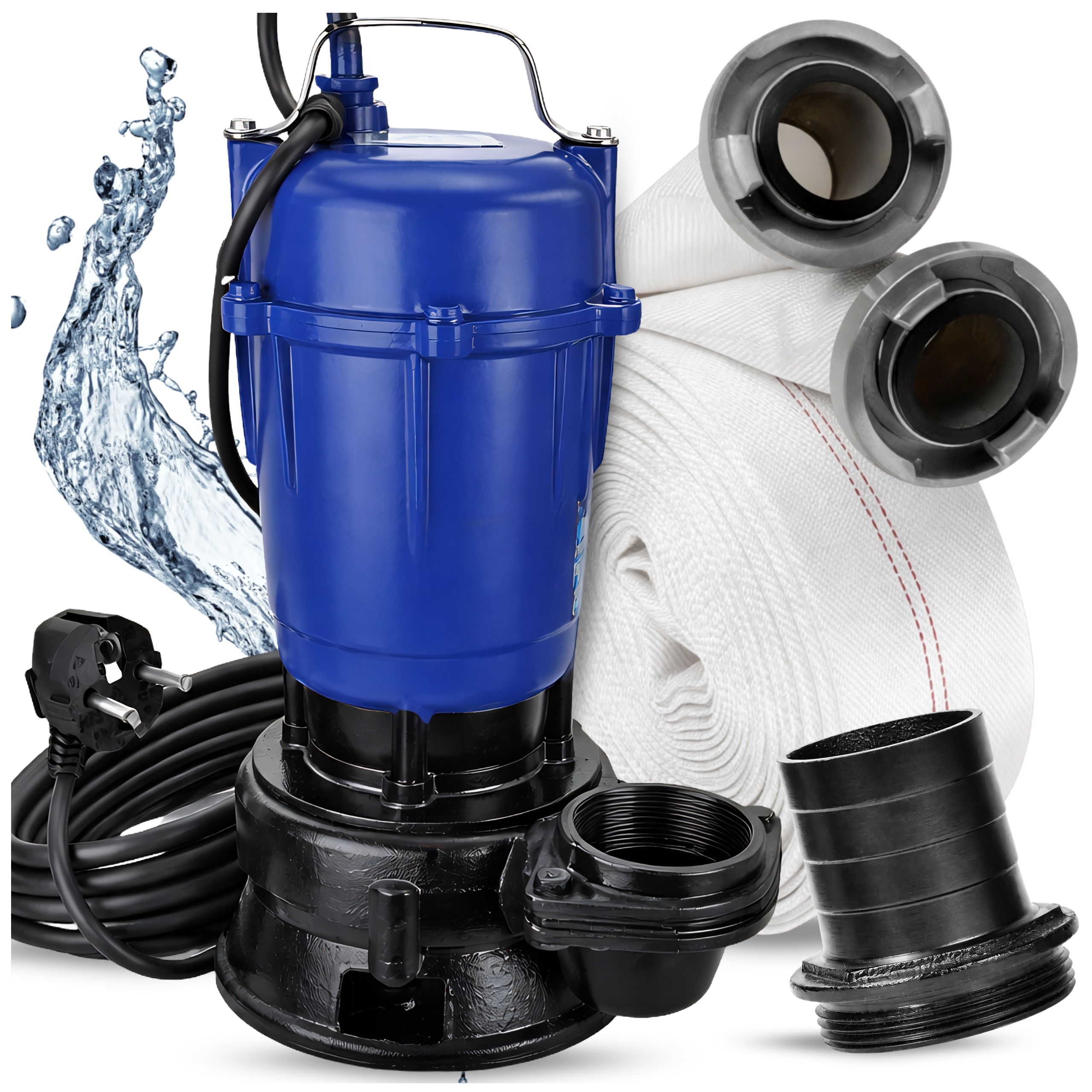 Pompa Do Wody Brudnej Czystej Szamba Z Rozdrabniaczem Mocna 3750W Wąż 2''