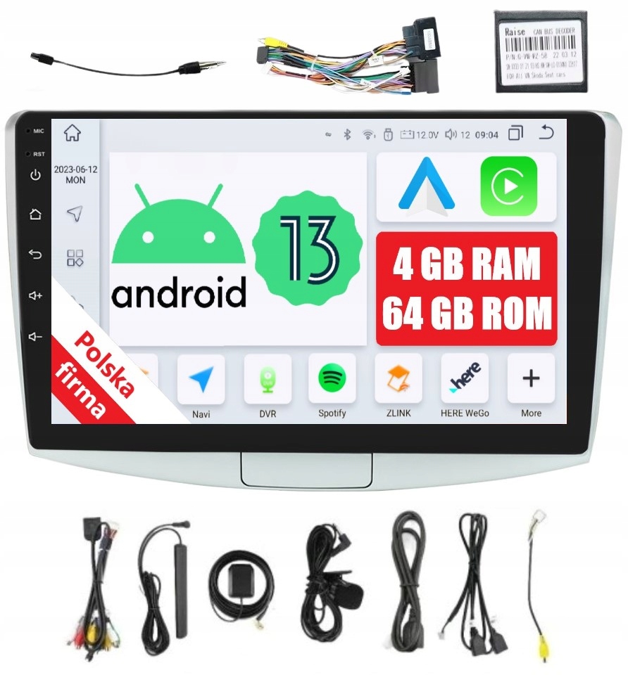 Navigace Rádio 2DIN Android Vw Passat B6 B7 CC 4/64 Gb Dsp Carplay Lte