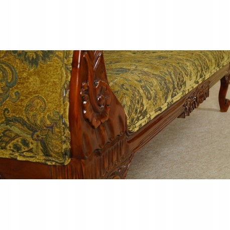 Szezlong w stylu ludwikowskim kanapa sofa lite drewno tapicerowana 80243c Marka inna