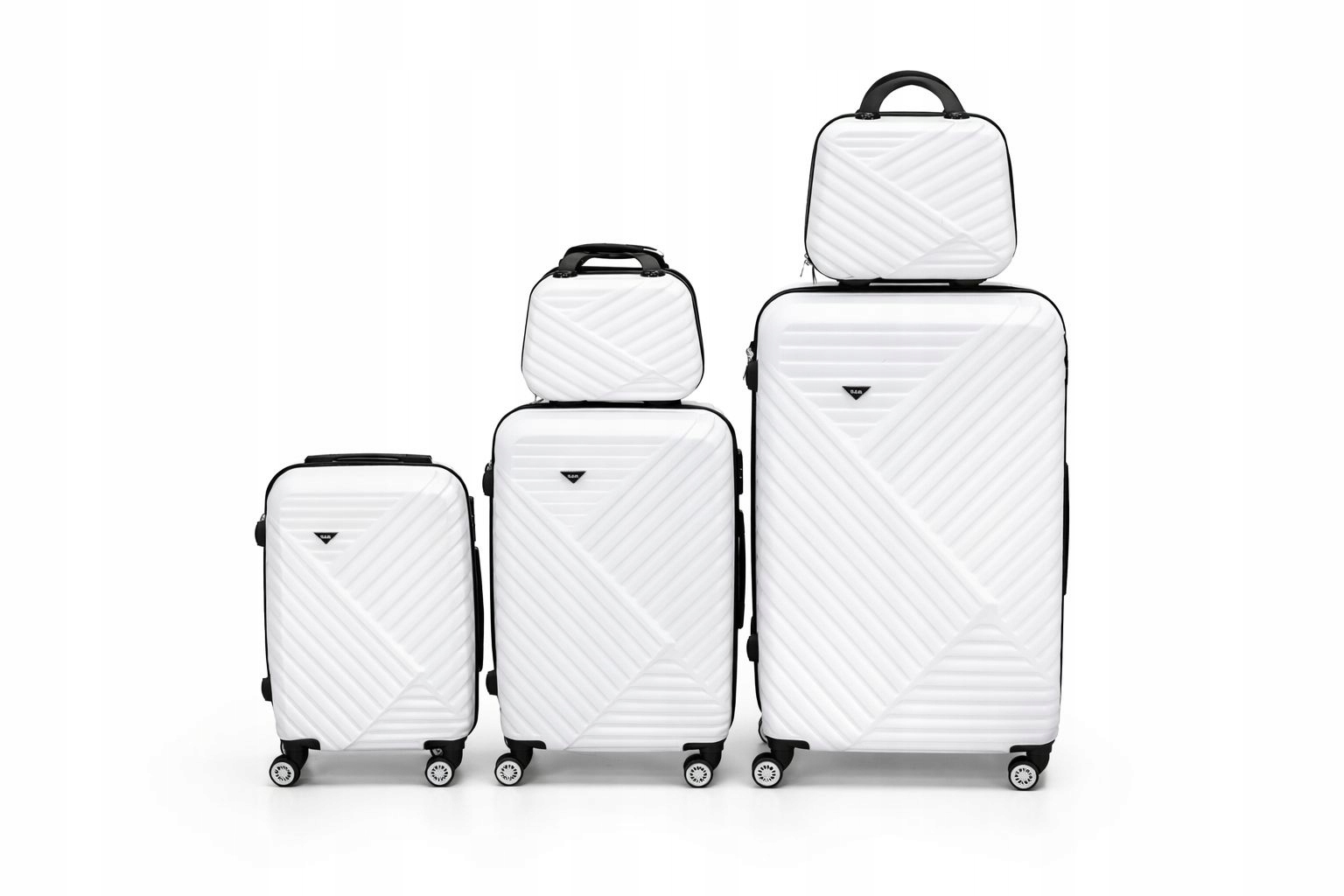 Kabinowe Walizki Podróżne 5w1 White Viaggio– Twarda Obudowa, Ciche Kółka