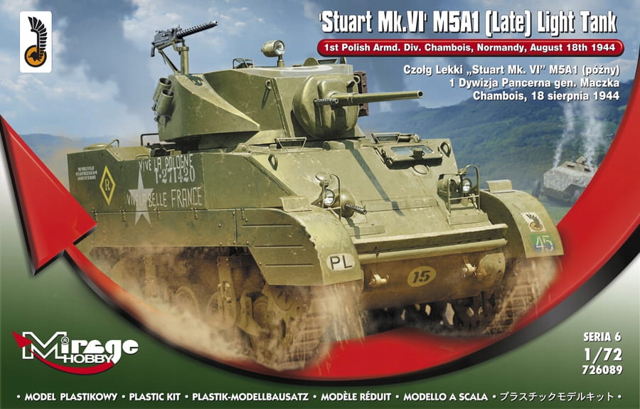 Mirage 726089 1:72 Stuart Mk.VI M5A1 późny 1 Dywiz