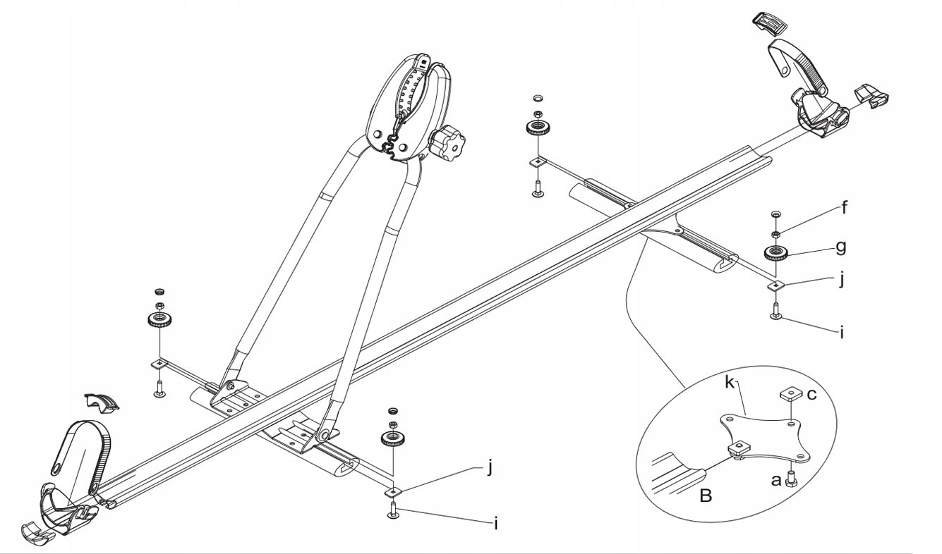 BAGAZNIK DACHOWY NA ROWER UCHWYT ROWEROWY HOMAR 2 Product Length 145 cm