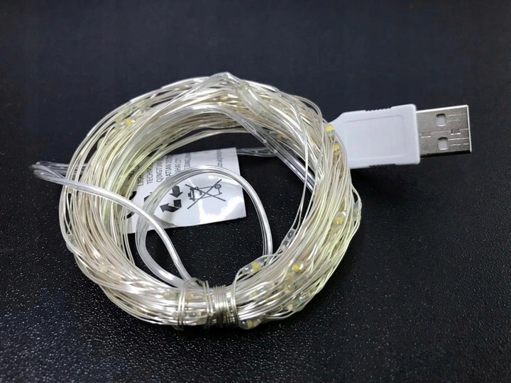LAMPKI DRUCIK 100 LED USB CIEPŁY BIAŁY Kod producenta Aaa