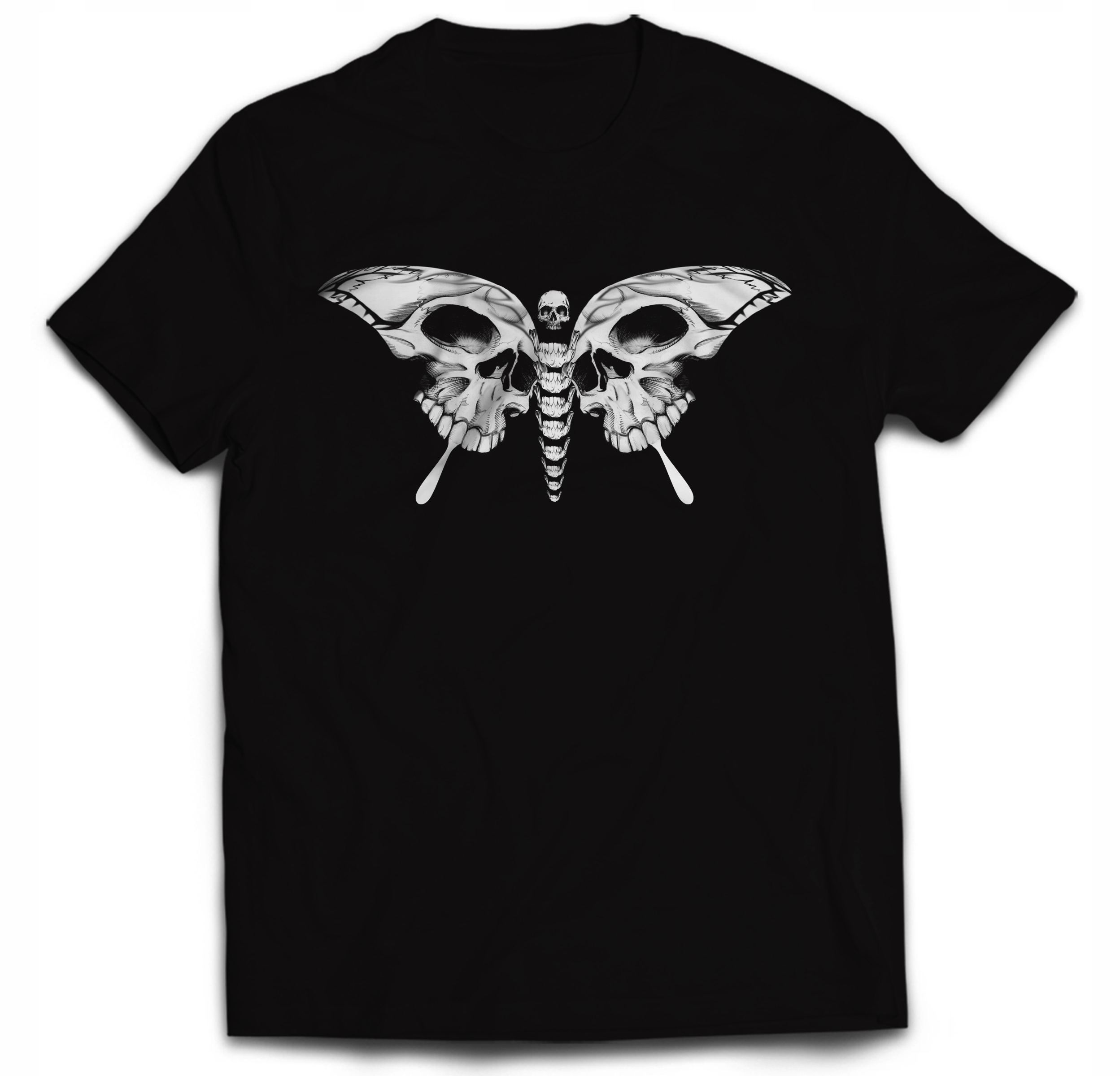 

Tshirt Motyl Czacha Butterfly Skull Skeleton Art S