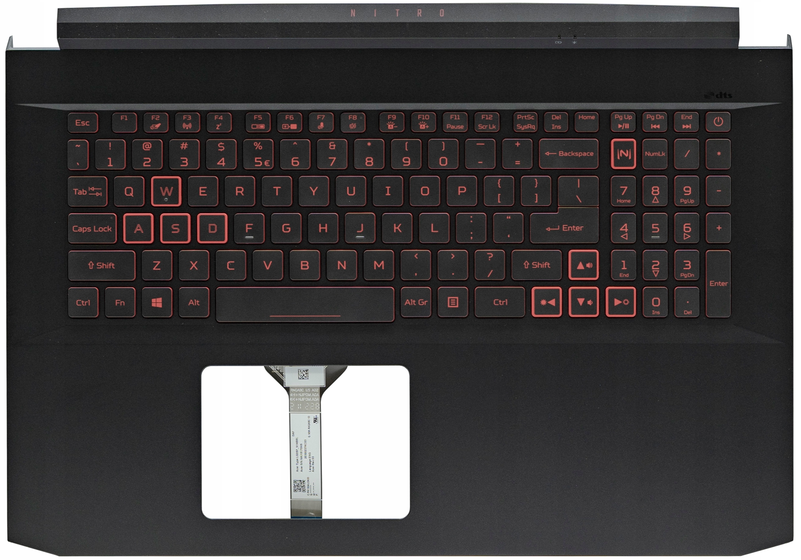 Klávesnice Pro Acer Nitro AN517-54 AN517-53 17" Podsvícení Červená