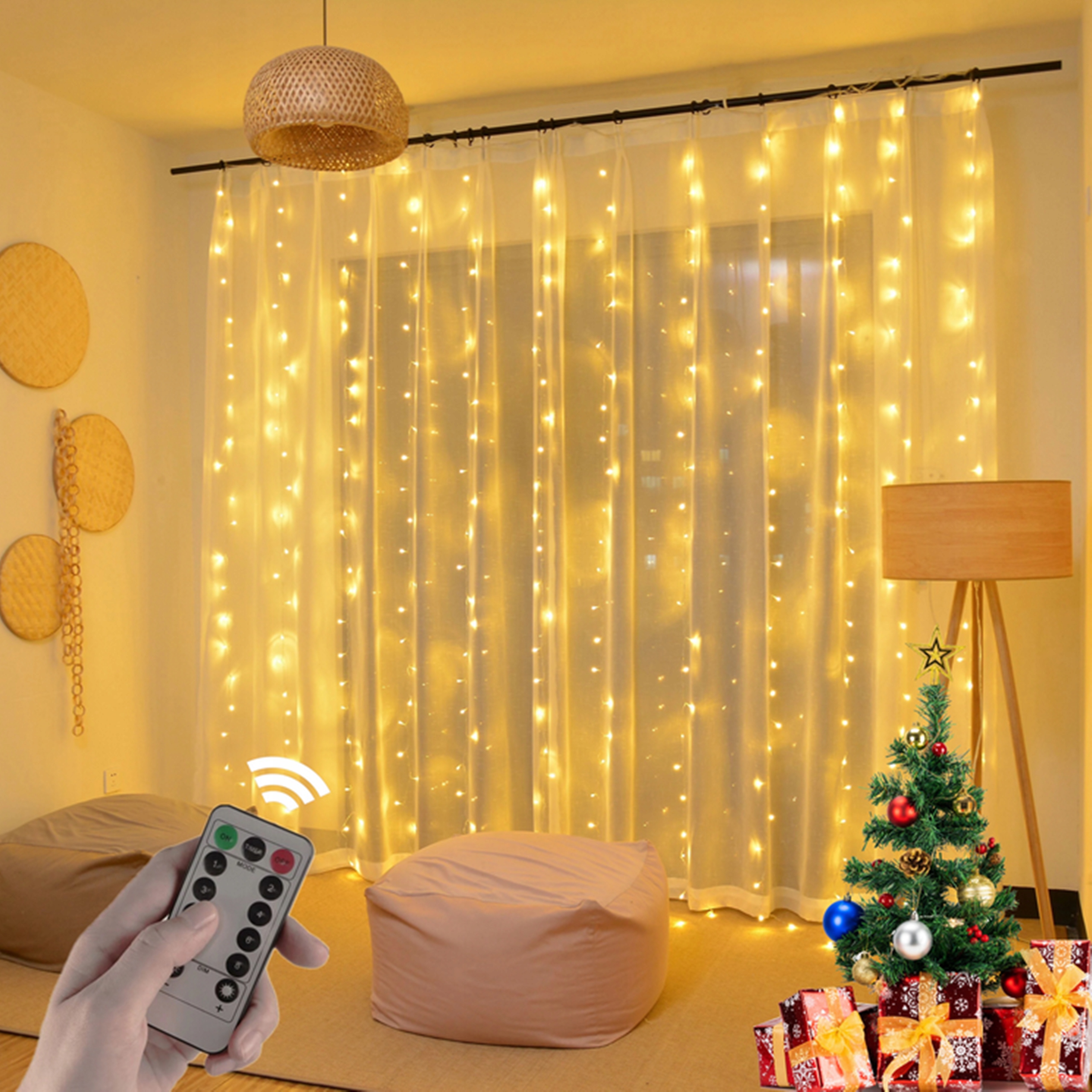 LAMPKI WISZĄCE KURTYNA DRUCIK GIRLANDA SOPLE USB 200 LED NA OKNO OZDOBA Marka FORTRADE