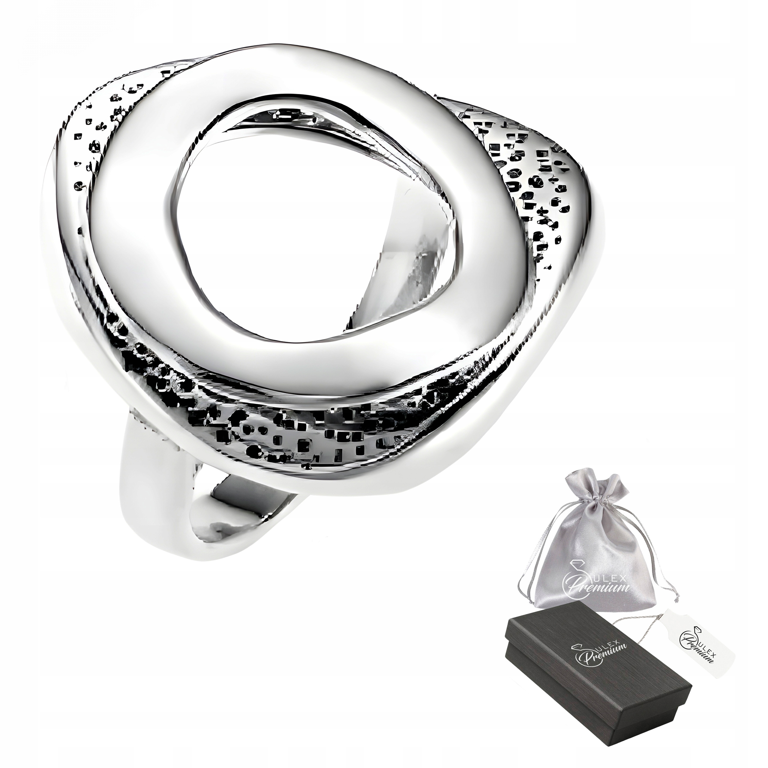 Prstýnek 925 Elegantní leštěný prostorový pro ni vel.