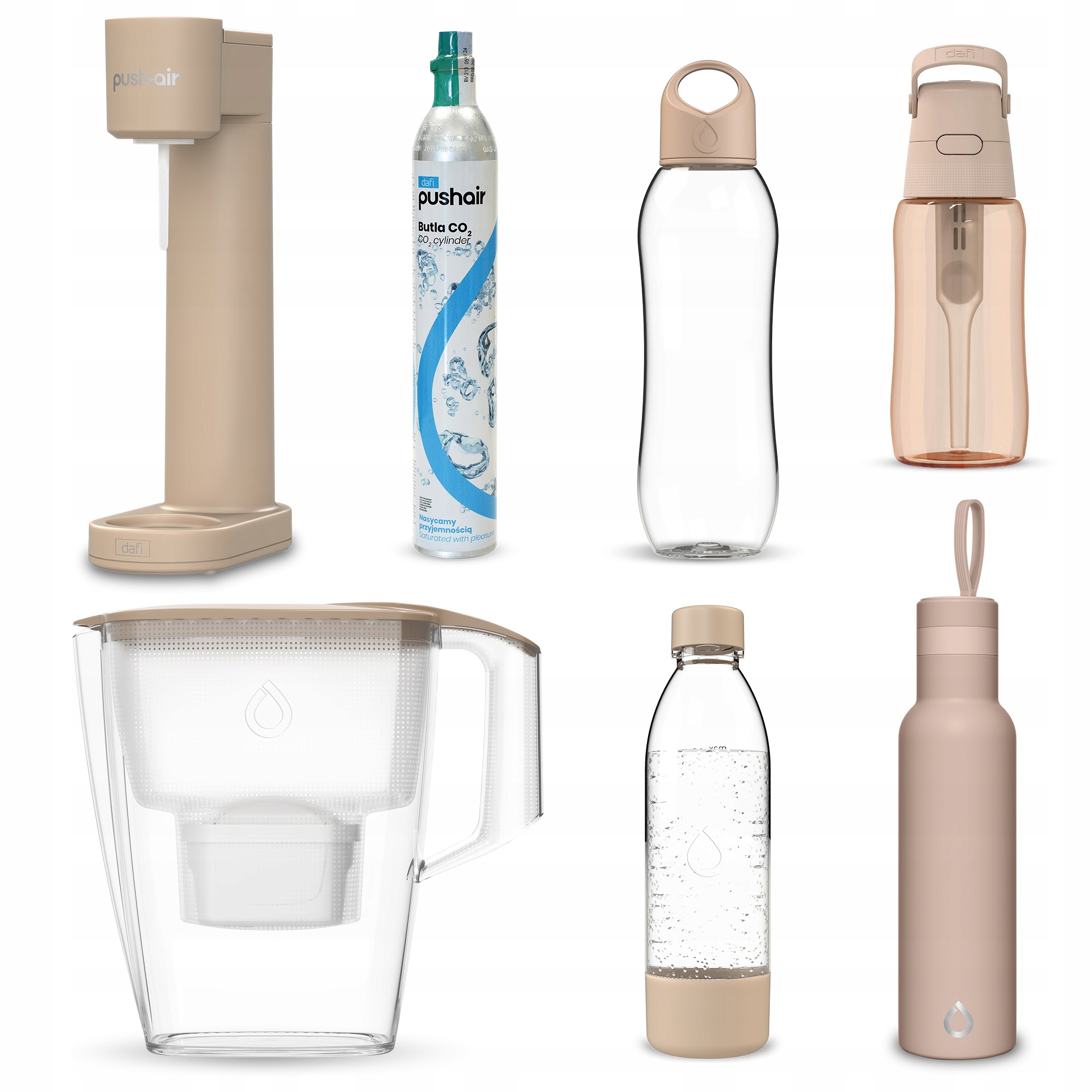 zestaw Saturator Do Gazowania Wody Sodastream syfon butelka nabój Dafi