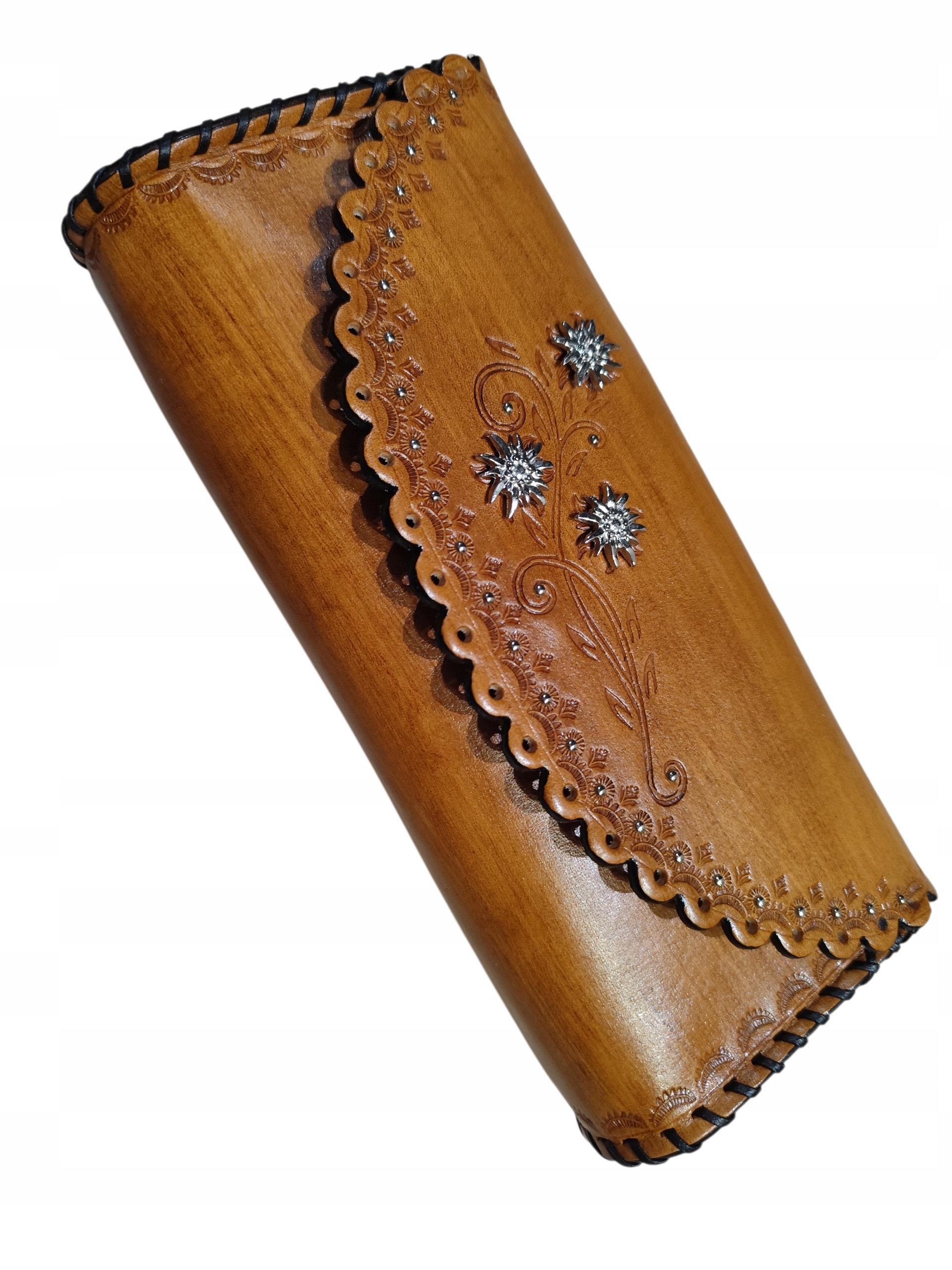 Regionální kožená kabelka Horalská kabelka Dámská přírodní kůže Hnědá