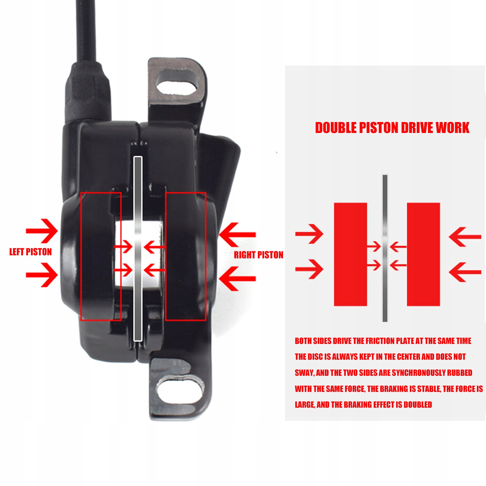 Lewy przedni hydrauliczny hamulec tarczowy Rower Marka inna