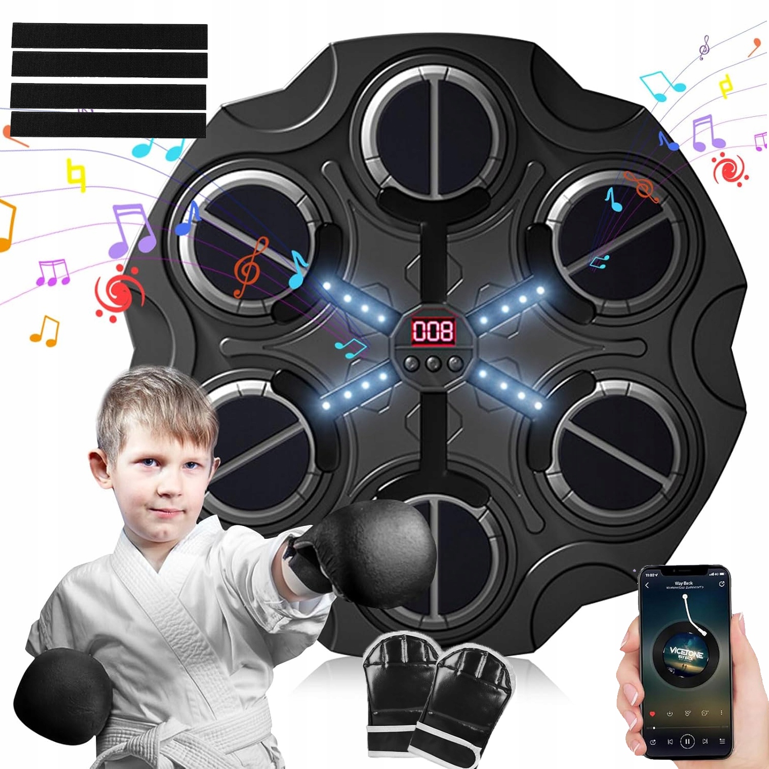 Tarcza bokserska treningowa bluetooth na ścianę muzyczna tablica dla dzieci