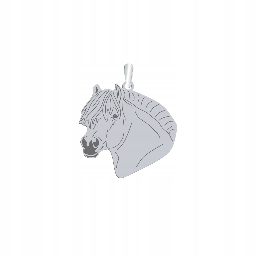 Stříbrný přívěsek Fjordský kůň 925 Dárek Šperky Žena Gravírování Bonus