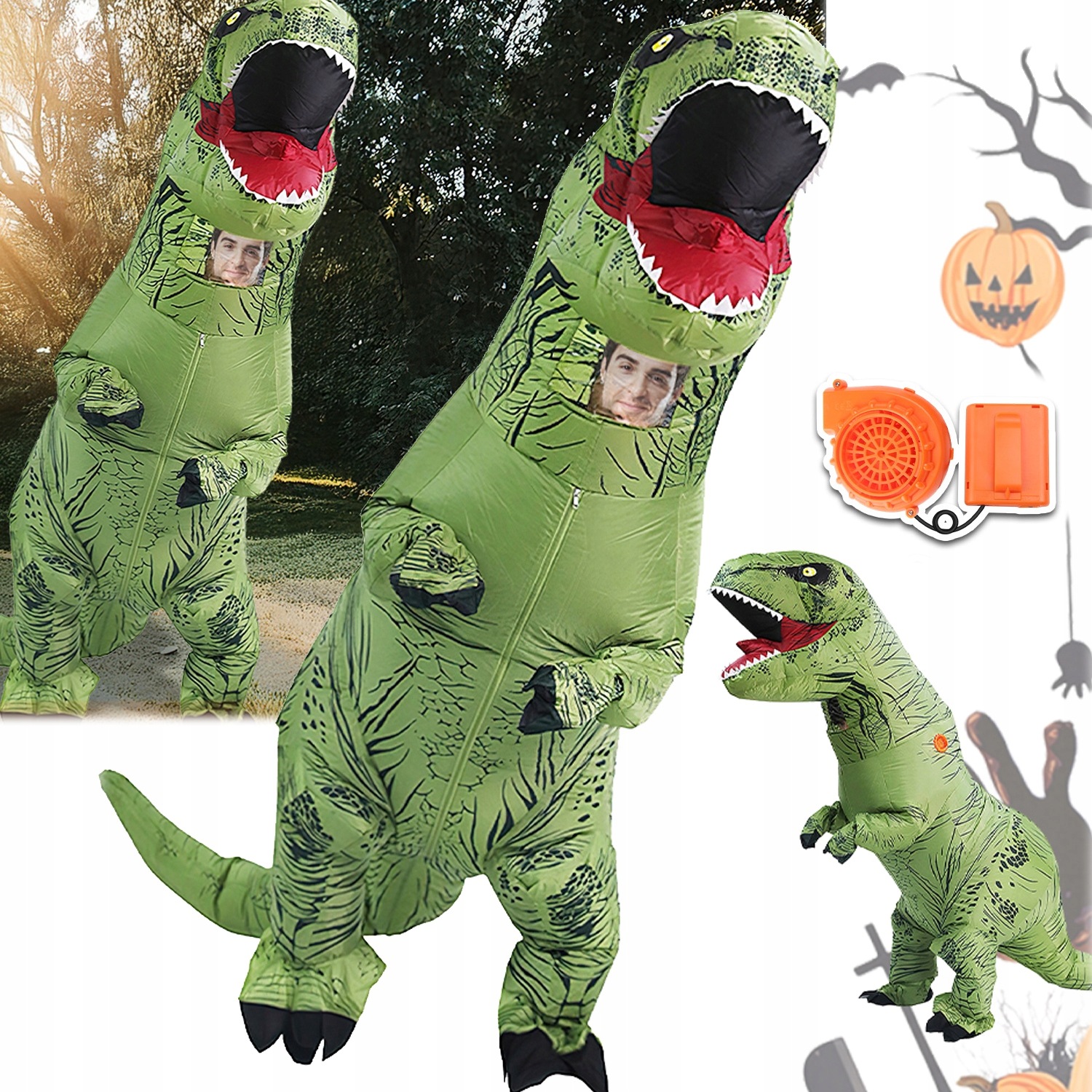 Nafukovací Převlek Dinosaurus Kostým S Silným Větrným Mlýnem T-rex