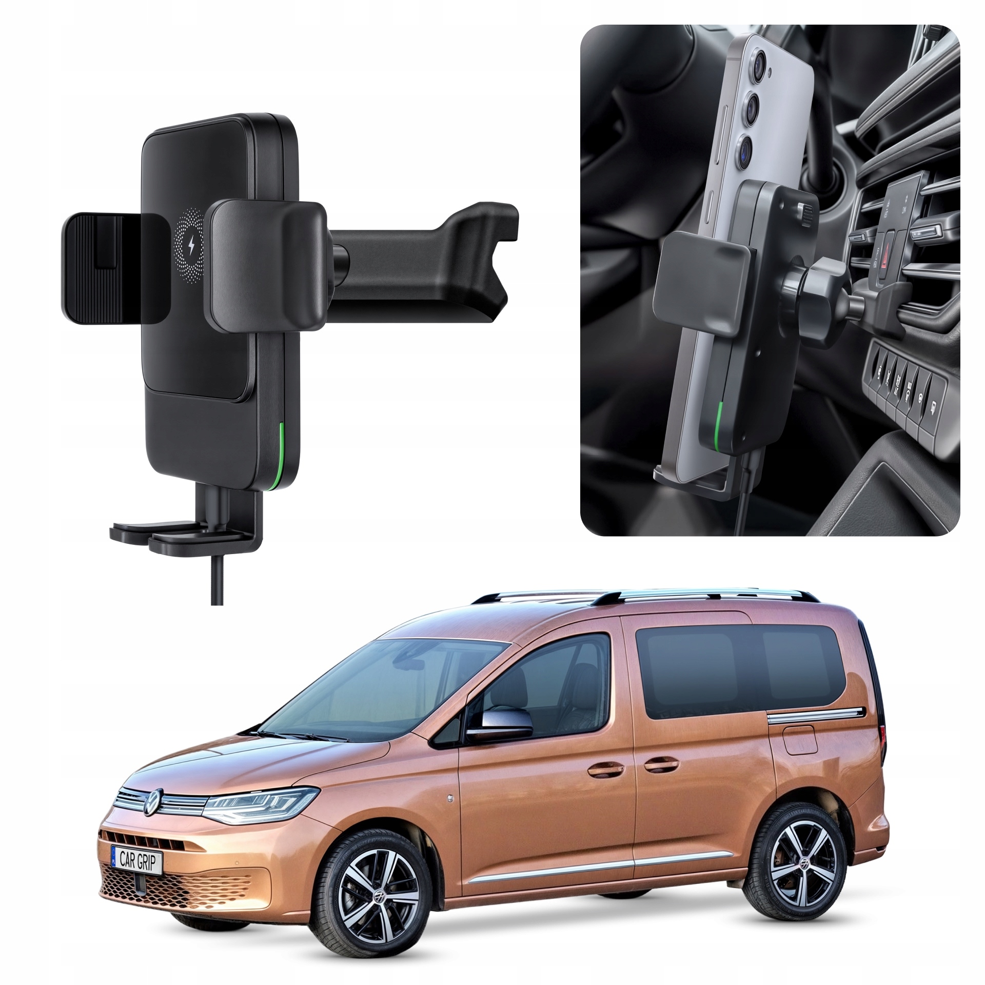 Uchwyt Grawitacyjny z ładowaniem Qc 3.0 do Volkswagen Caddy 5 (2020-)