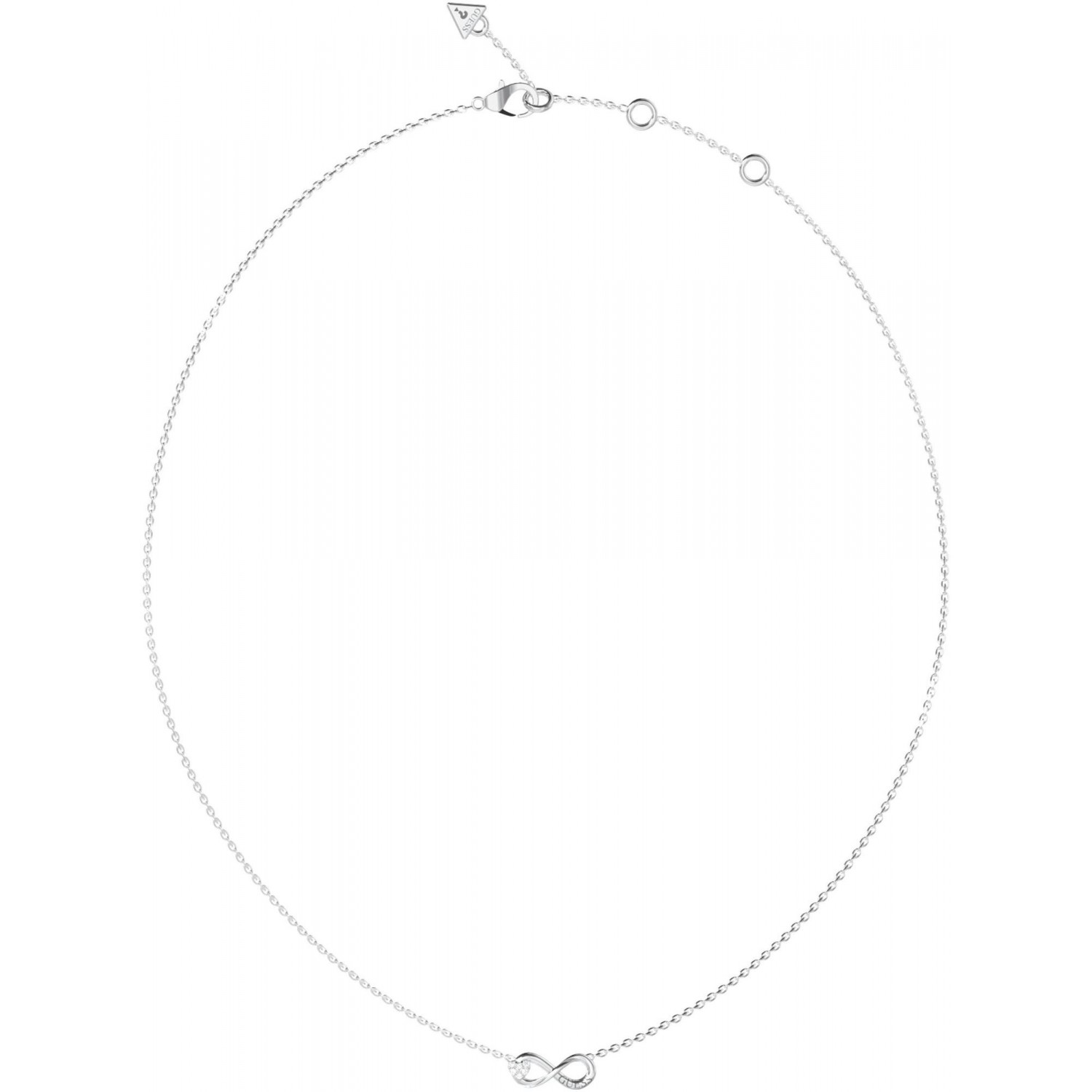 Náhrdelník Guess stříbrný nekonečno zirkon 49 Cm