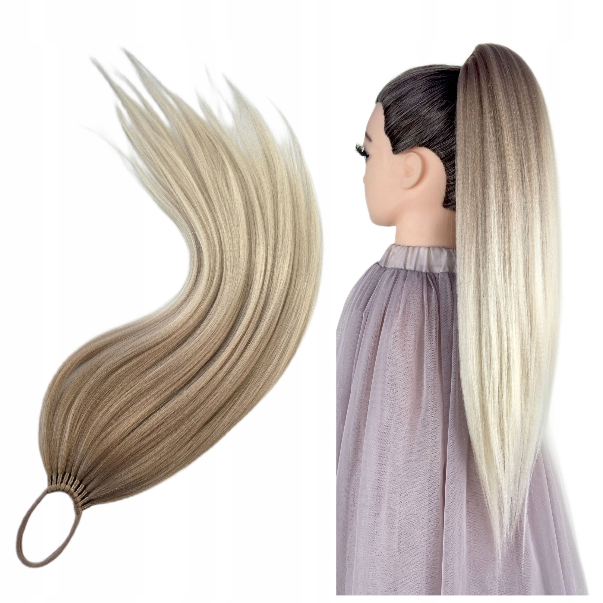 Koník na gumičce, Kuc-Gumka, Příčesek, blond ombre, Stínovaná Blondýnka, 60 cm