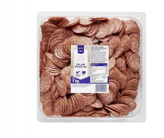Metro Chef Salami pikantní plátky 1 kg Aromatické Salami Pikantní chuť