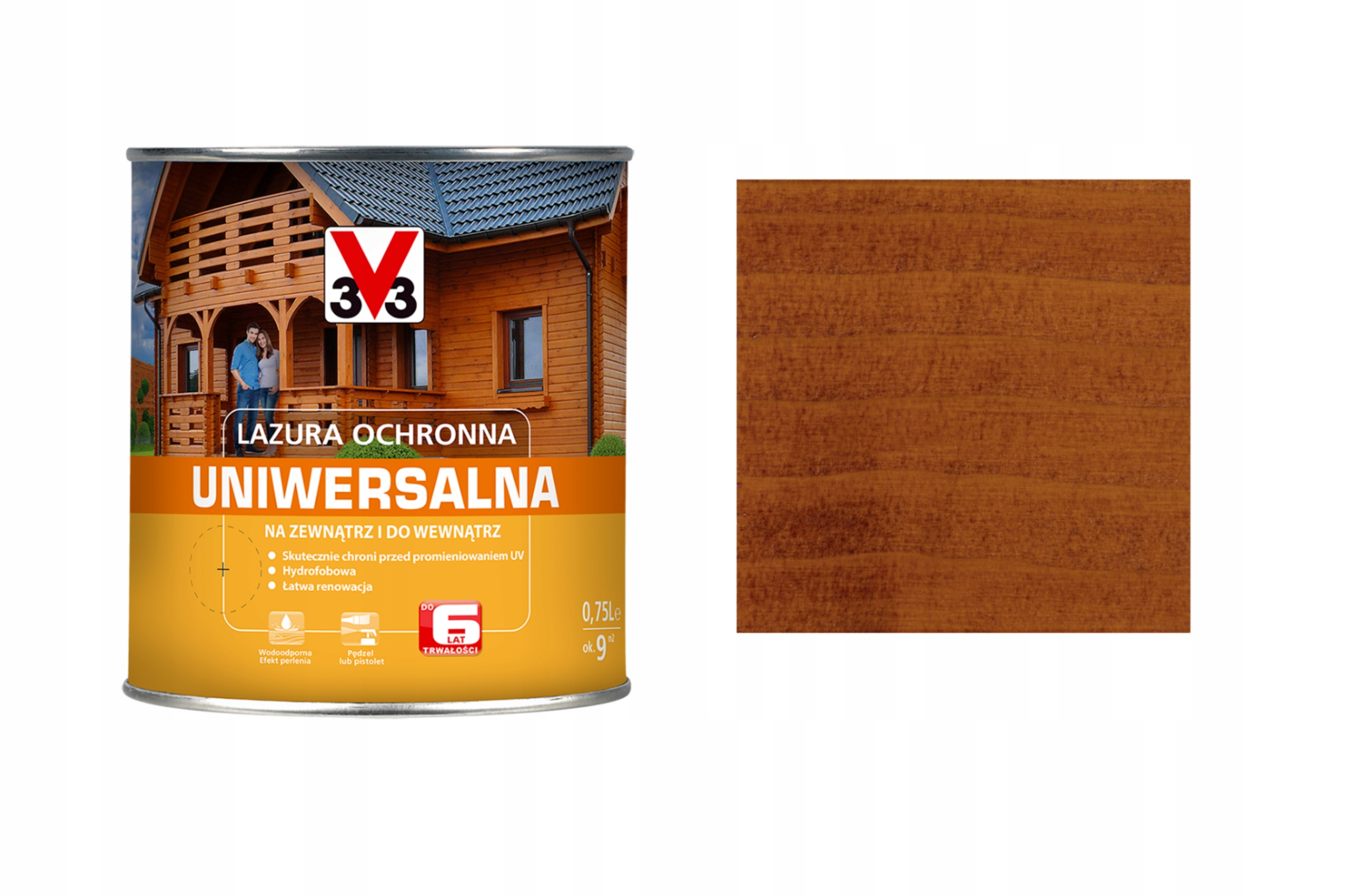 

V33 Lazura Ochronna Uniwersalna Mahoń 0,75L