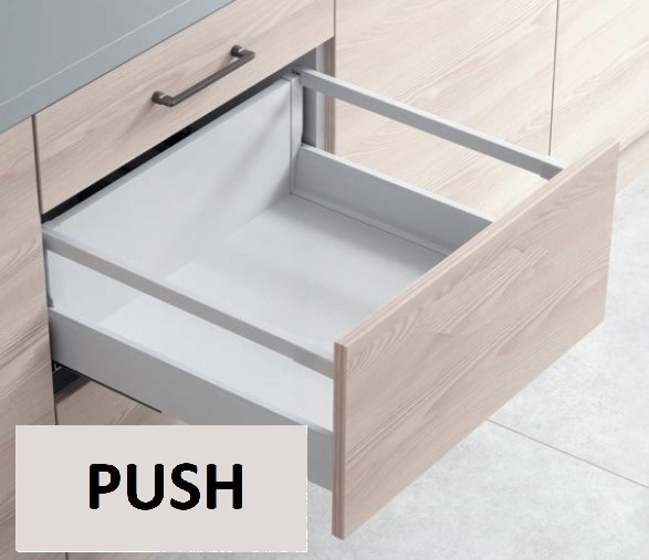 Šuplík Hafele, Matrix S35 1reling Push 500 Šedá