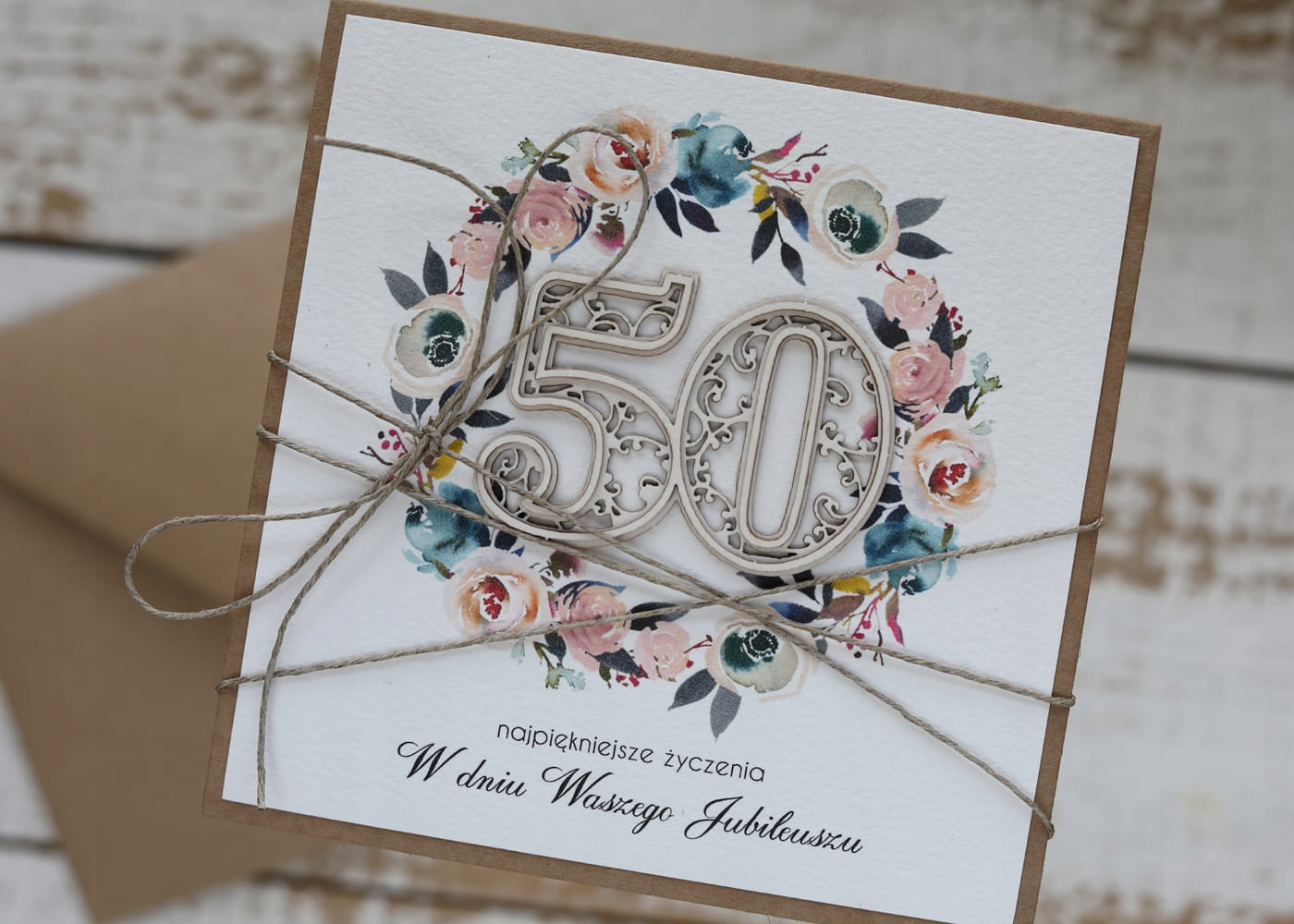 Rustikální přání k 50. výročí svatby padesátý ročník