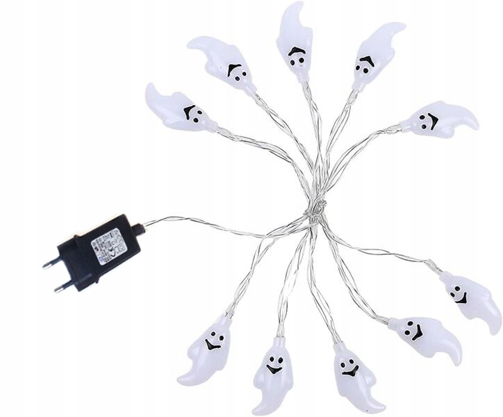 DEKORACJA GIRLANDA ŚWIECĄCA LED DUSZKI HALLOWEEN