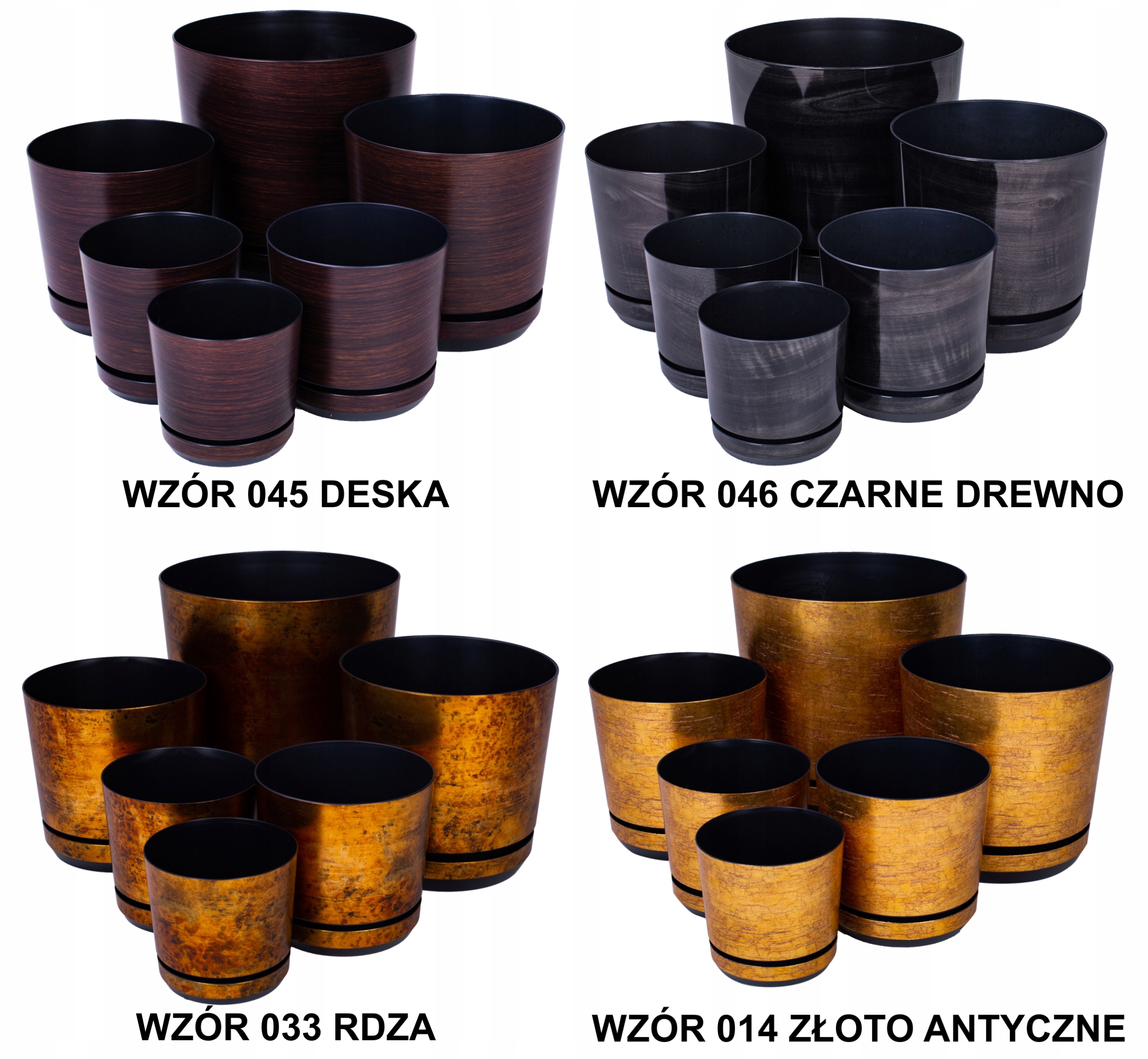 Doniczka DEKOR śr. 26 cm kolor drewno Głębokość produktu 24 cm