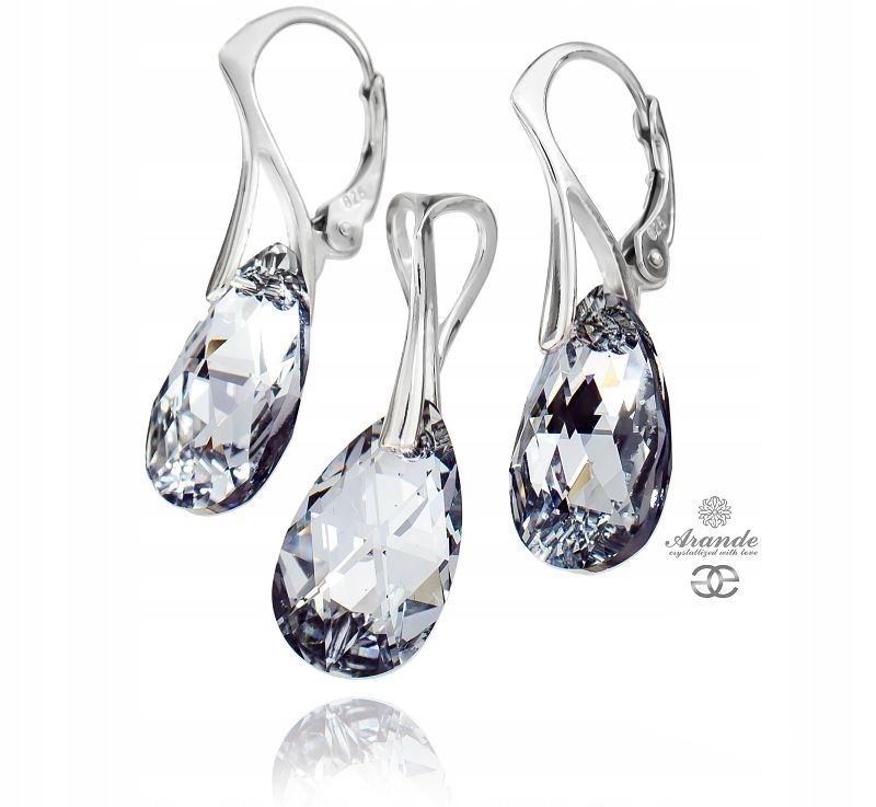 Křišťálový krásný komplet Comet Stříbro Arande