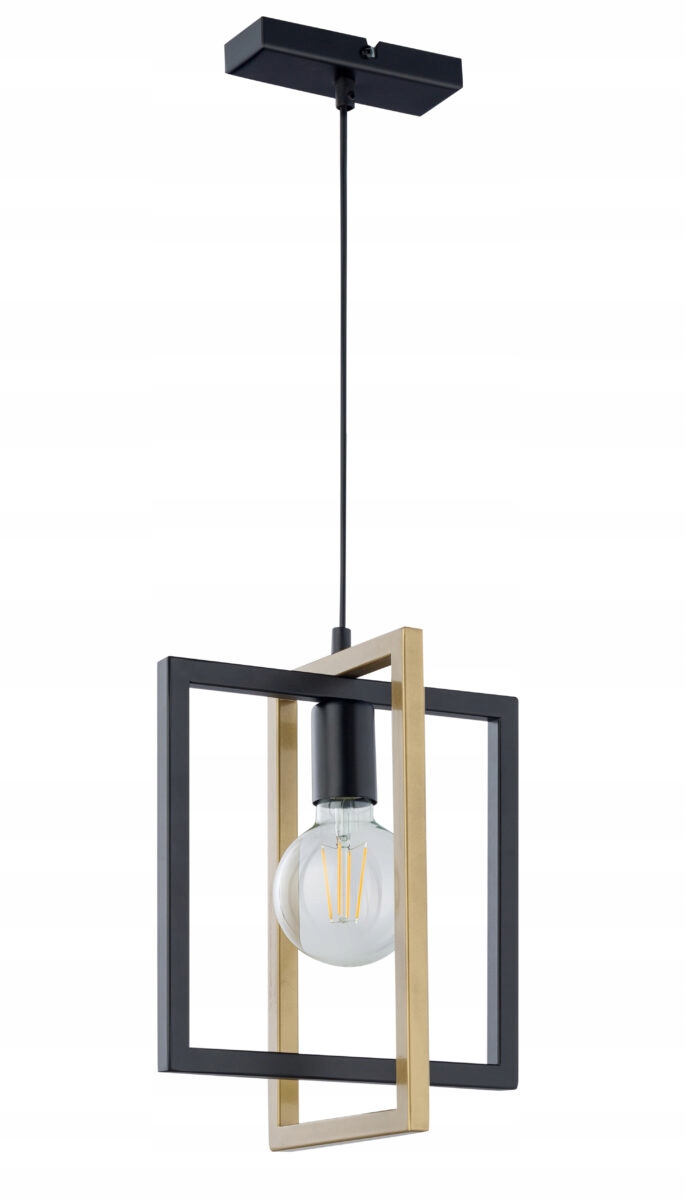 Dekorativní geometrická závěsná lampa loft černá zlatá do obývacího pokoje Sigma