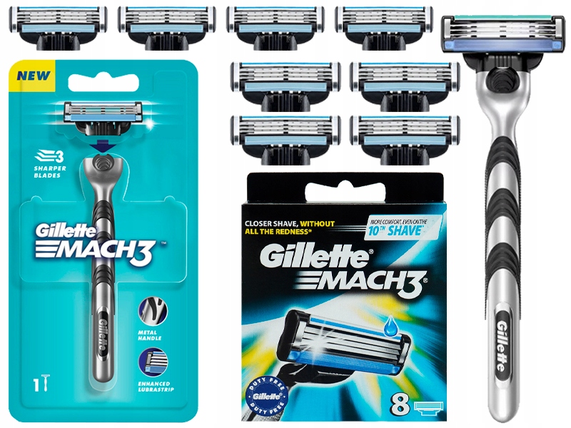 Holicí Strojek Gillette Mách 3 9 Náhradních Břitů Gillette MACH3