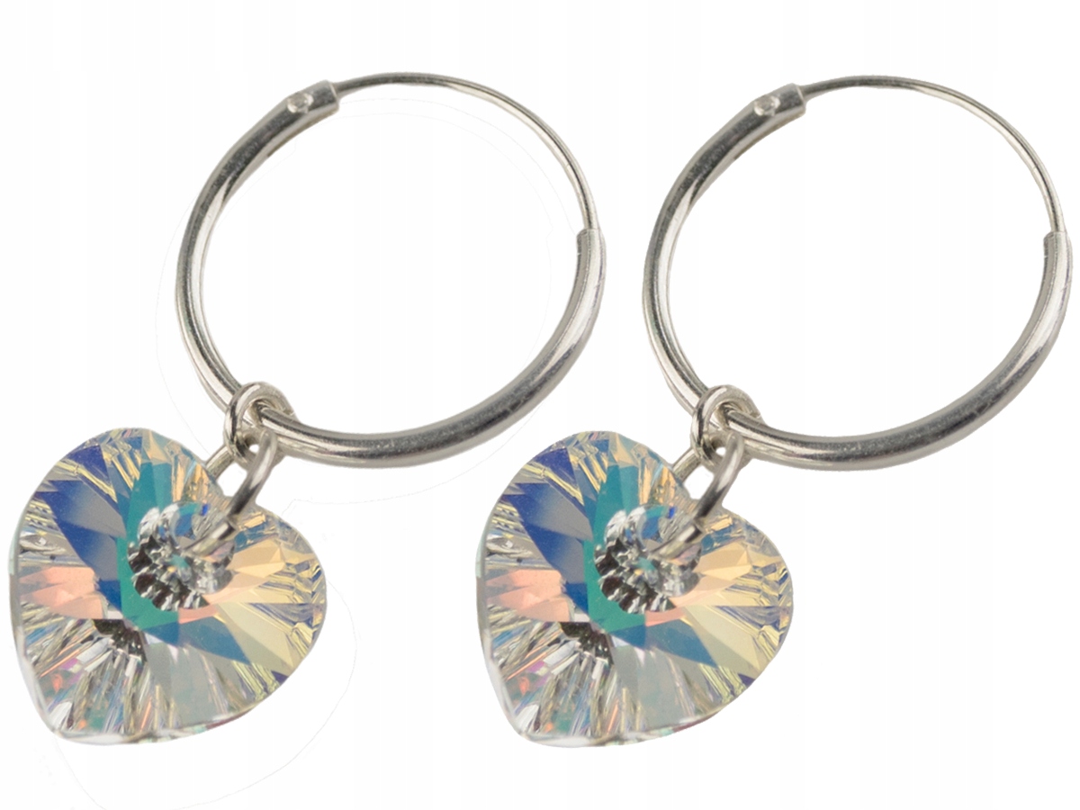

Versil kolczyki koła 14 mm serca Swarovski Srebro